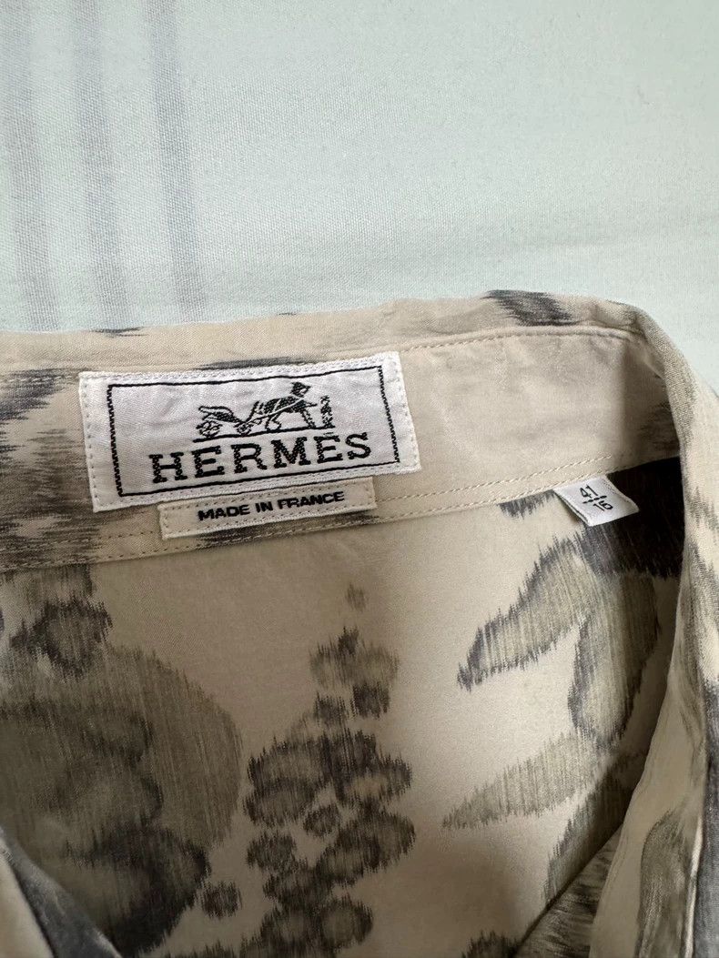 Hermes Hermes Silk Cotton Floral Shirt Size US XL / EU 56 / 4 - 7 Thumbnail