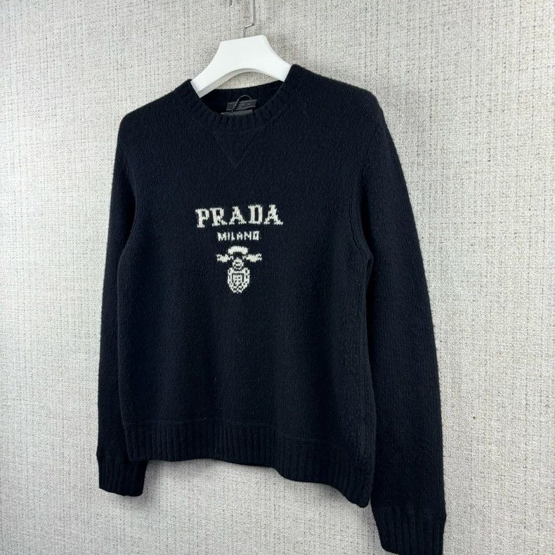 Prada PRADA Logo Intarsia Knit Pullover Sweater Size US M / EU 48-50 / 2 - 3 Thumbnail