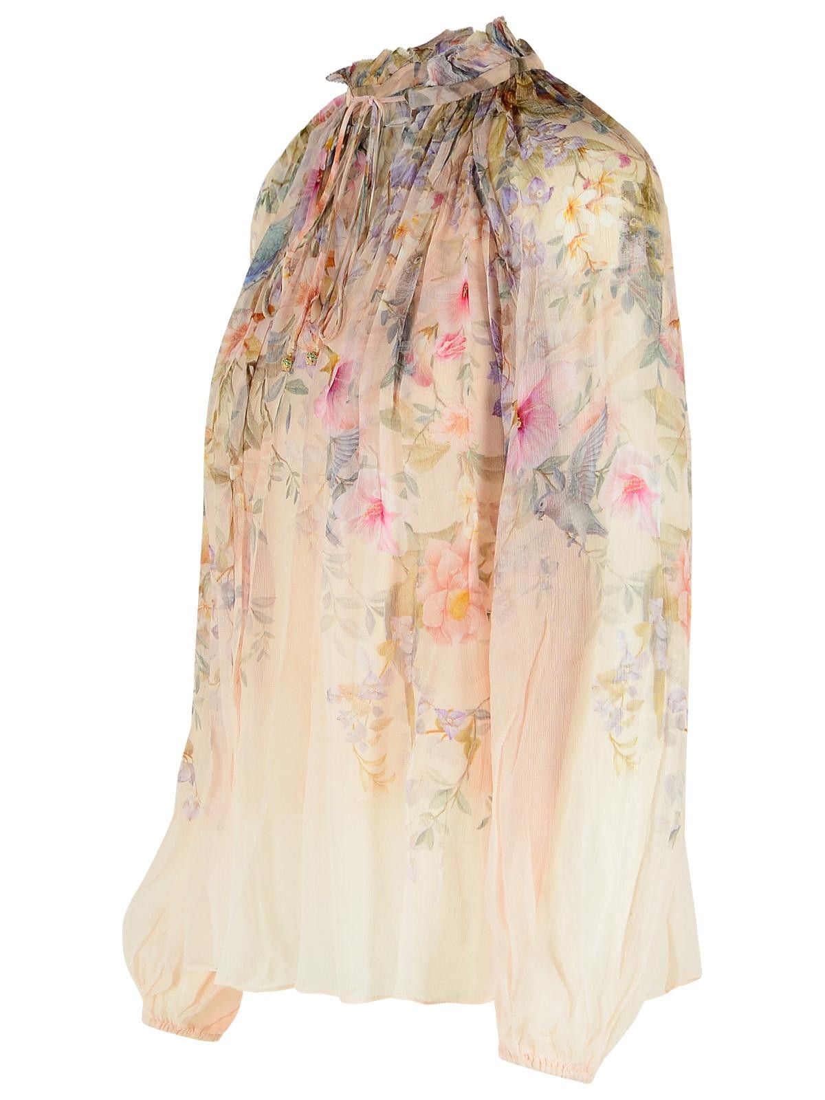 Zimmermann ZIMMERMANN 'Rebellion' Viscose Cream Blouse Size XS / US 0-2 / IT 36-38 - 2 Thumbnail