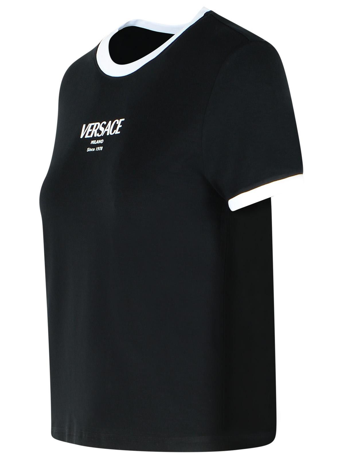Versace VERSACE Black Viscose T-Shirt Size S / US 4 / IT 40 - 2 Thumbnail
