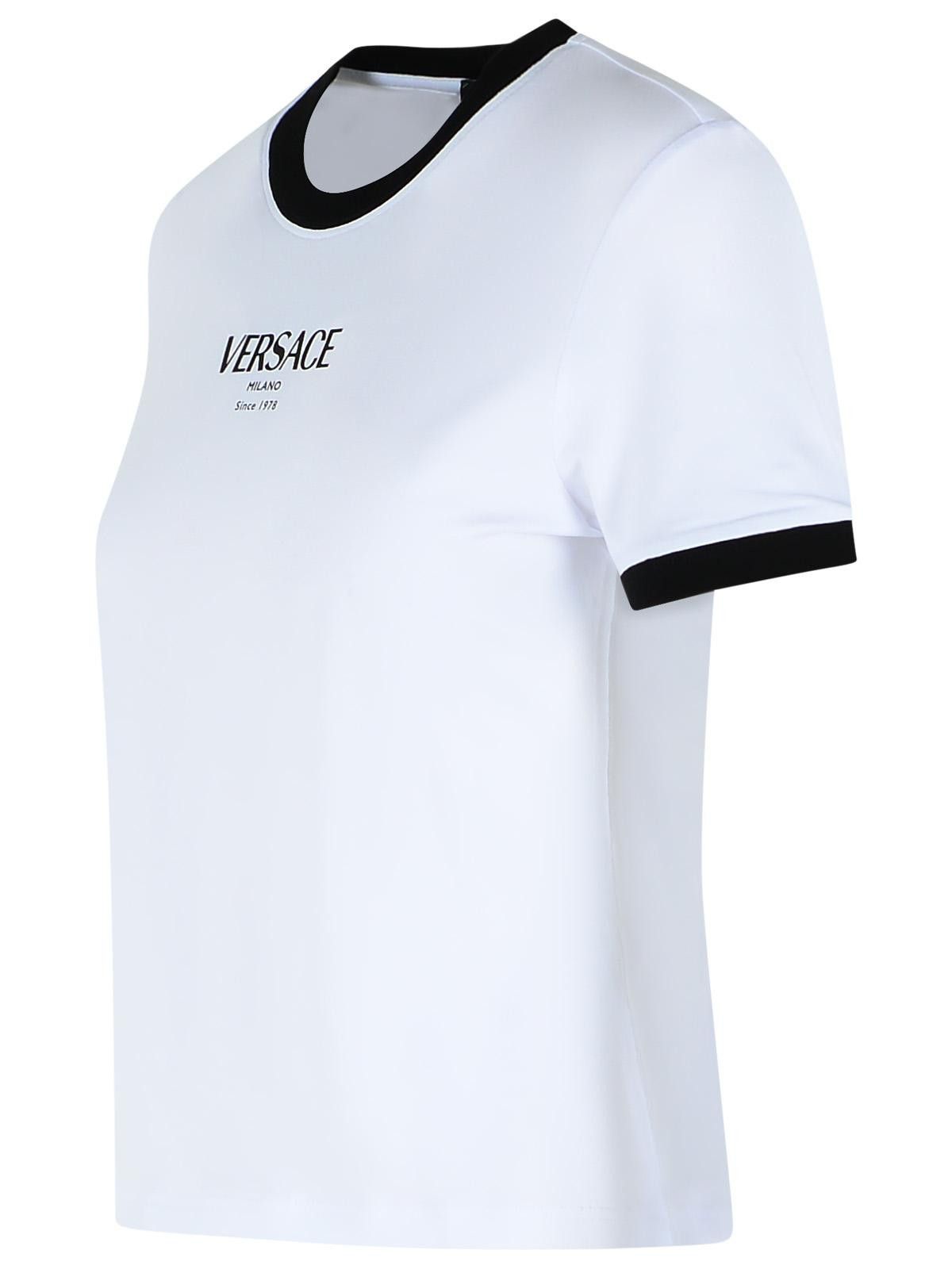 Versace VERSACE White Viscose T-Shirt Size XS / US 0-2 / IT 36-38 - 2 Thumbnail