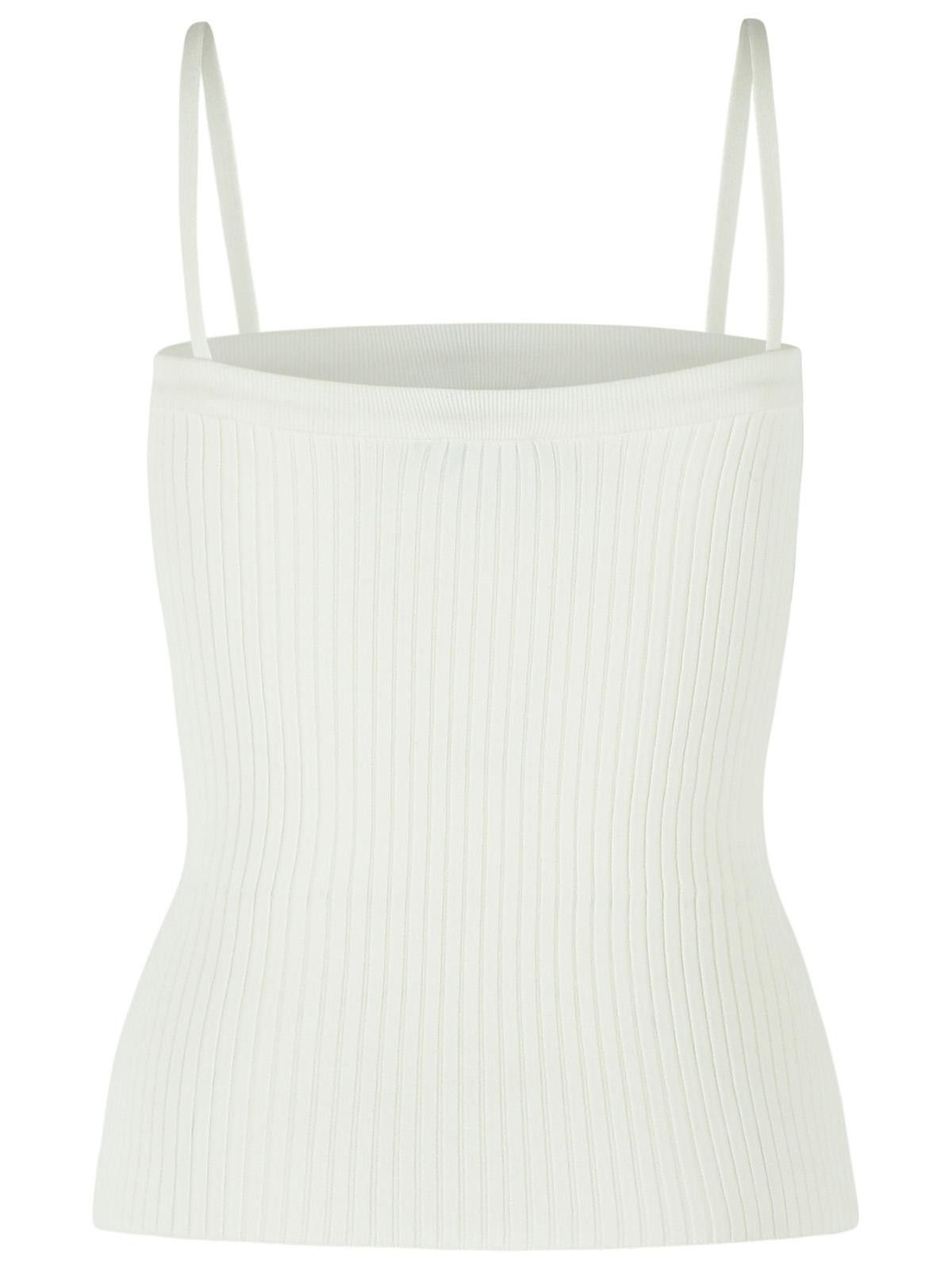 Courreges COURREGES 'Buckle' Tank Top In White Viscose Blend Size S / US 4 / IT 40 - 3 Thumbnail