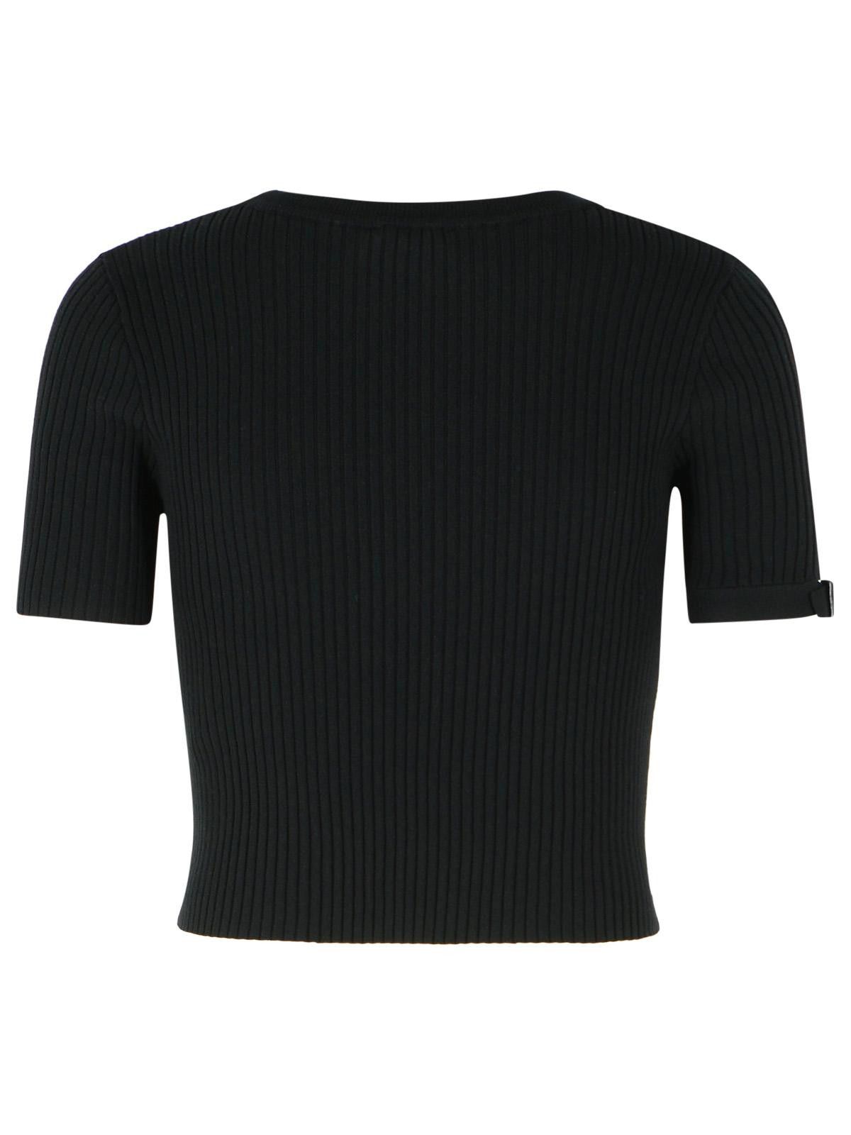 COURREGES Black Viscose Blend T-Shirt