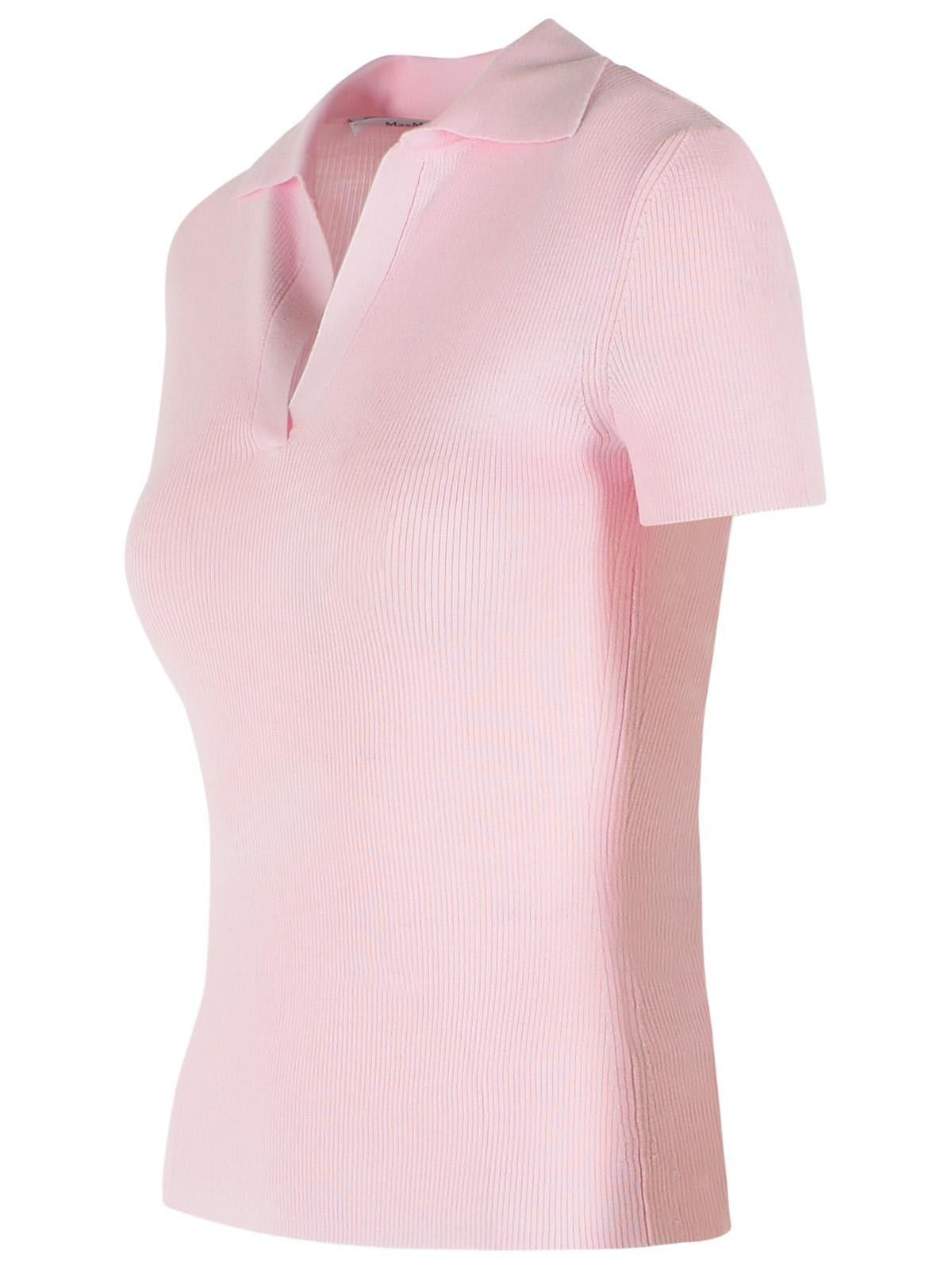 Max Mara MAX MARA 'Albero' Pink Virgin Wool Polo Shirt Size M / US 6-8 / IT 42-44 - 2 Thumbnail