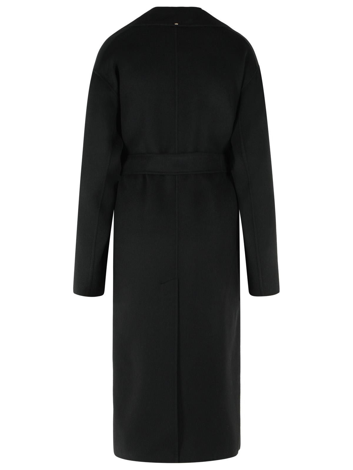 Sportmax SPORTMAX Cose' Robe Coat In Pure Black Virgin Wool Size S / US 4 / IT 40 - 3 Thumbnail