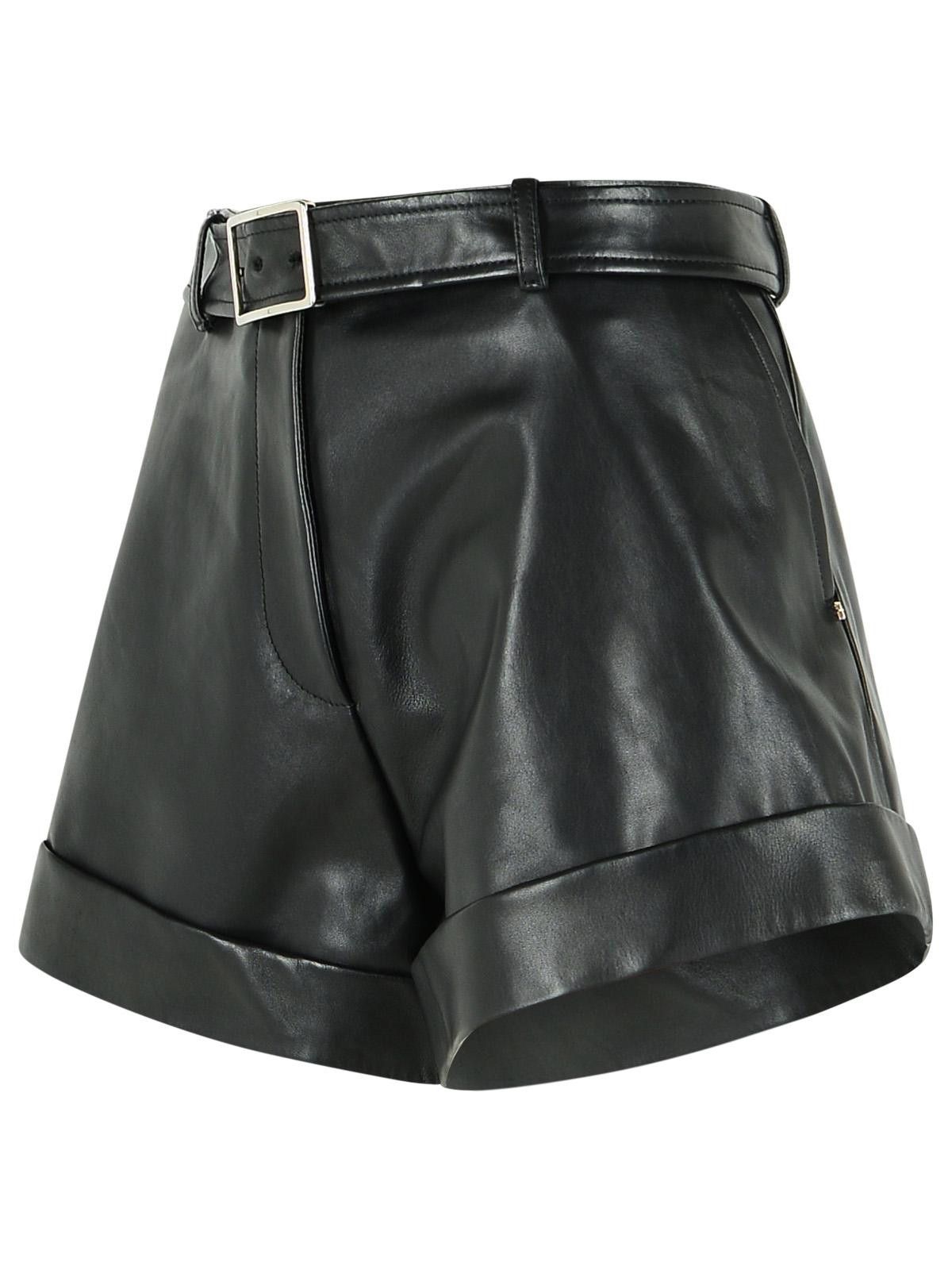 Sportmax SPORTMAX 'Vasaio' Black Leather Shorts Size 25" / US 0 / IT 36 - 2 Thumbnail