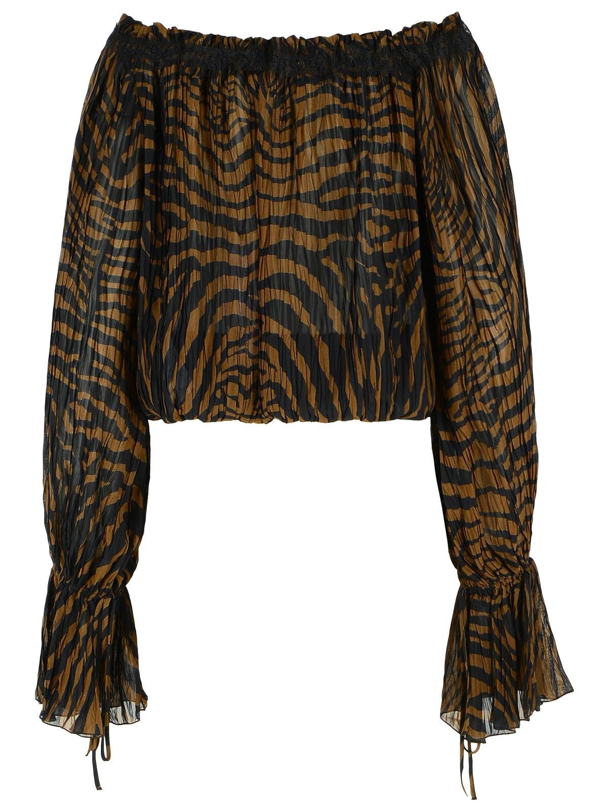 Blumarine BLUMARINE Brown Viscose Blouse Size XS / US 0-2 / IT 36-38 - 3 Thumbnail