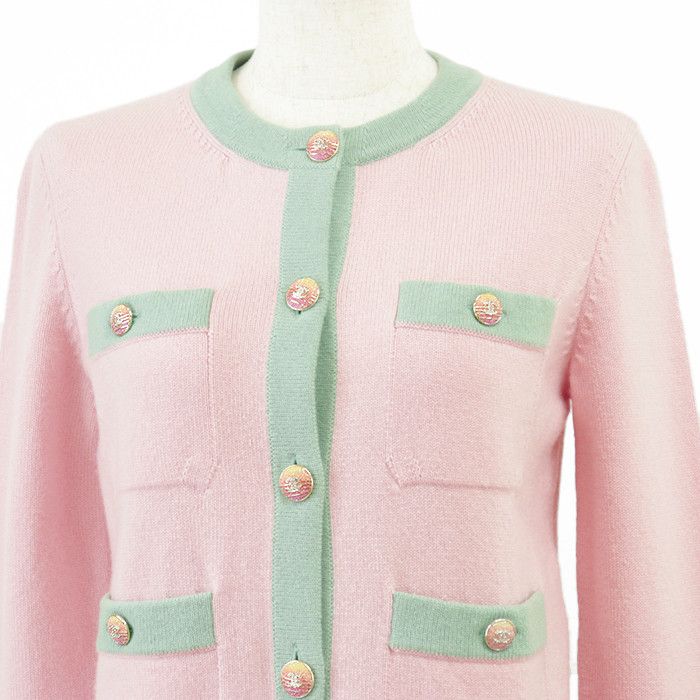 Chanel Chanel Chanel P76463 Cashmere Knit Cardigan Natural Material Tops P76463 DUTY FREE for USA Size ONE SIZE - 2 Thumbnail