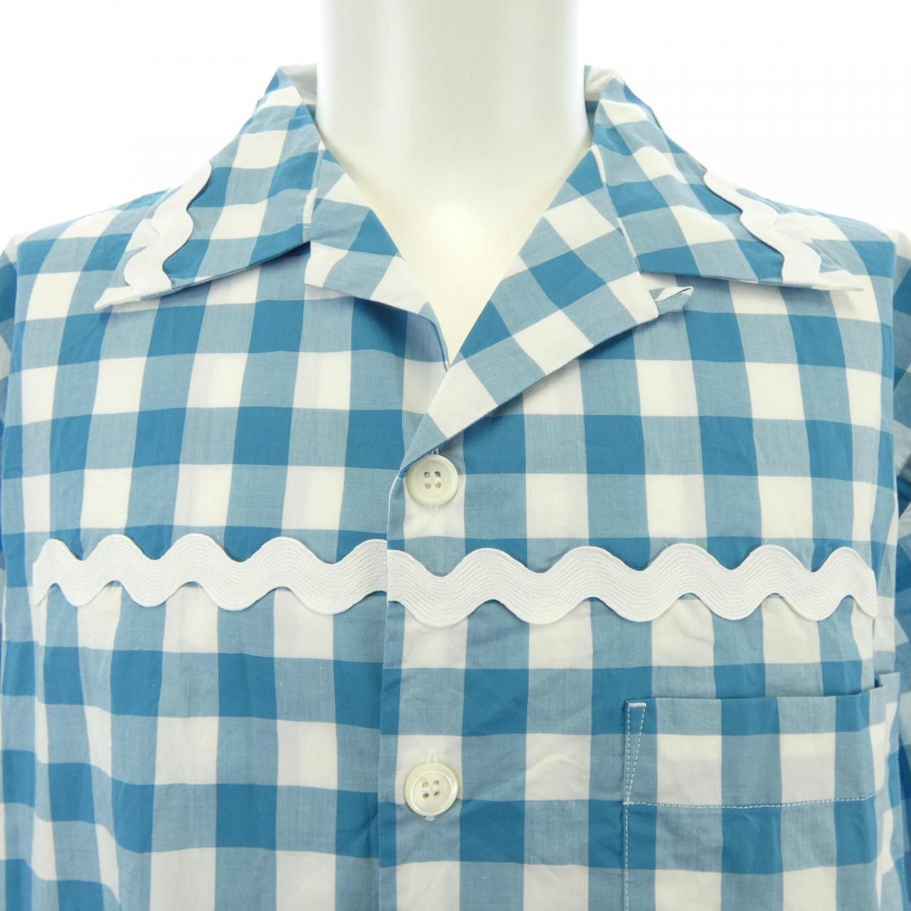 Prada Prada Prada S/S Shirt Cotton Shirt Cotton Tops UCS434 S231 1LTR DUTY FREE for USA Size ONE SIZE - 5 Thumbnail
