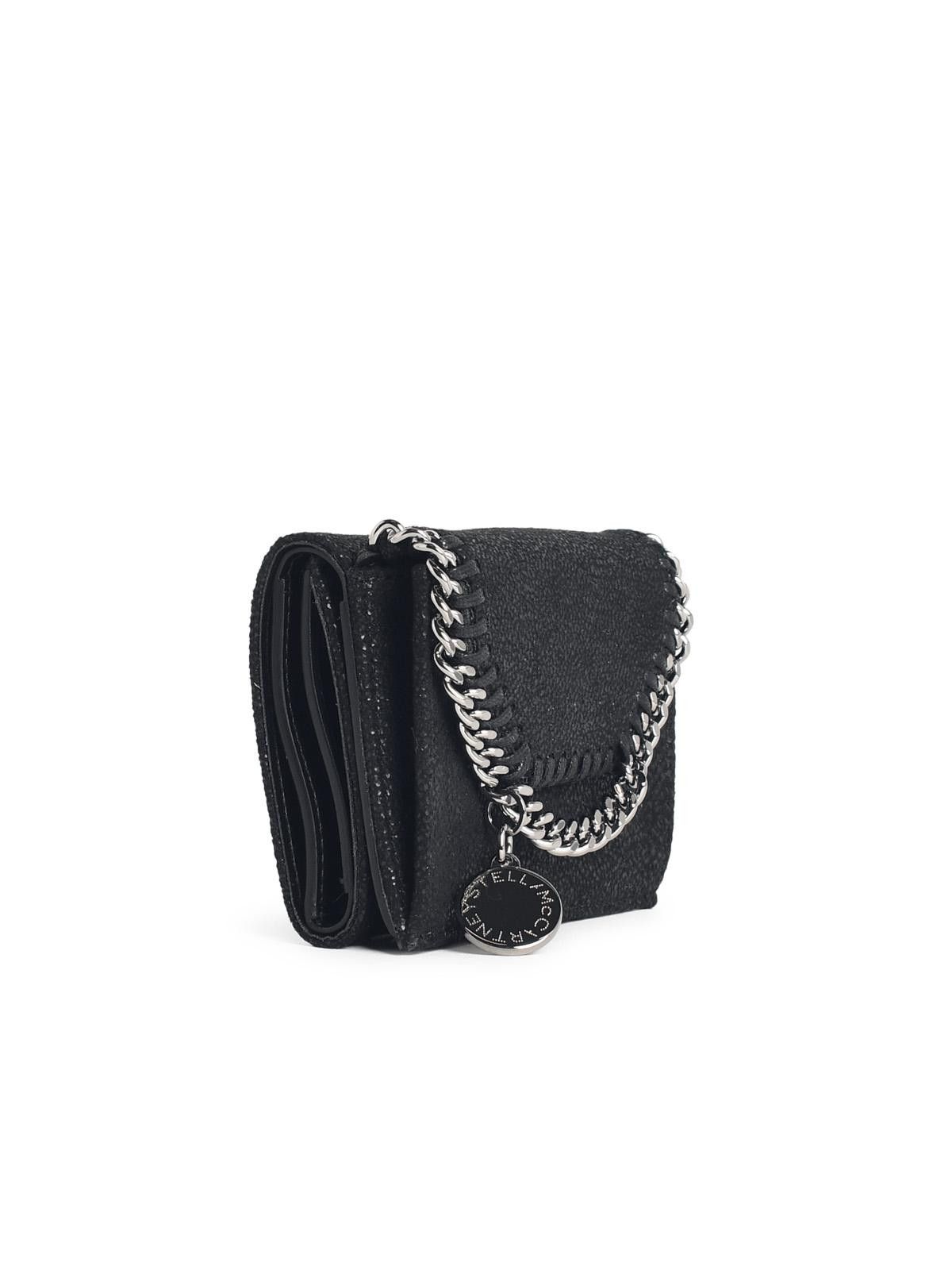Stella McCartney STELLA McCARTNEY Black 'Falabella Tri Fold' Wallet In 'Shaggy Deer' Size ONE SIZE - 2 Thumbnail