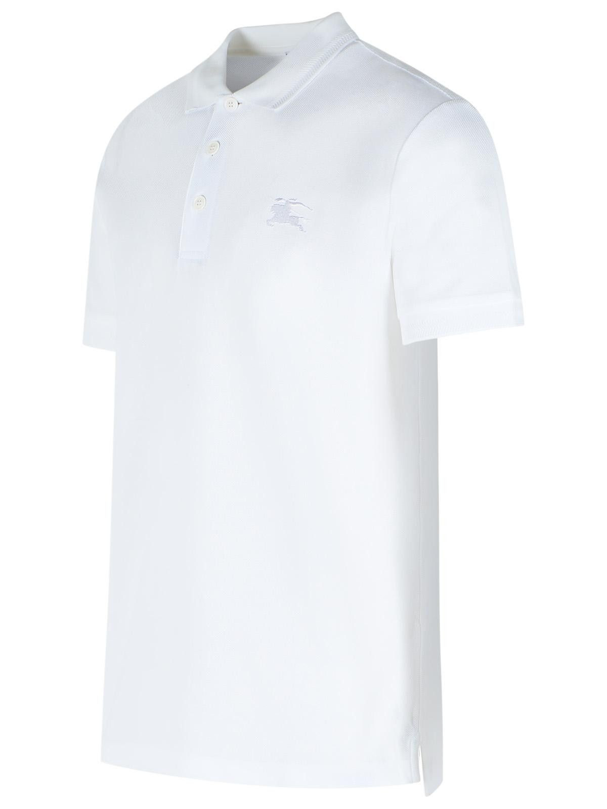 Burberry BURBERRY 'Eddie' White Cotton Polo Shirt Size US XL / EU 56 / 4 - 2 Thumbnail