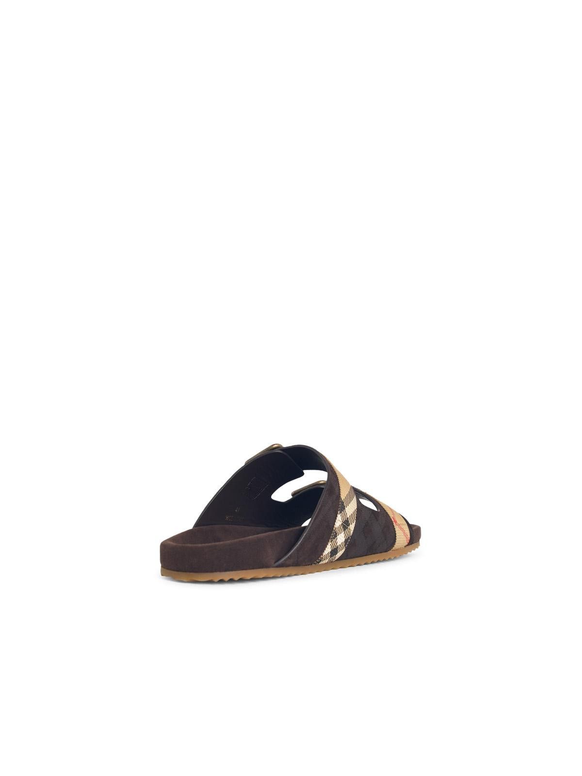 Burberry BURBERRY 'Urchin' Brown Suede Sandals Check Size US 9 / EU 42 - 3 Thumbnail