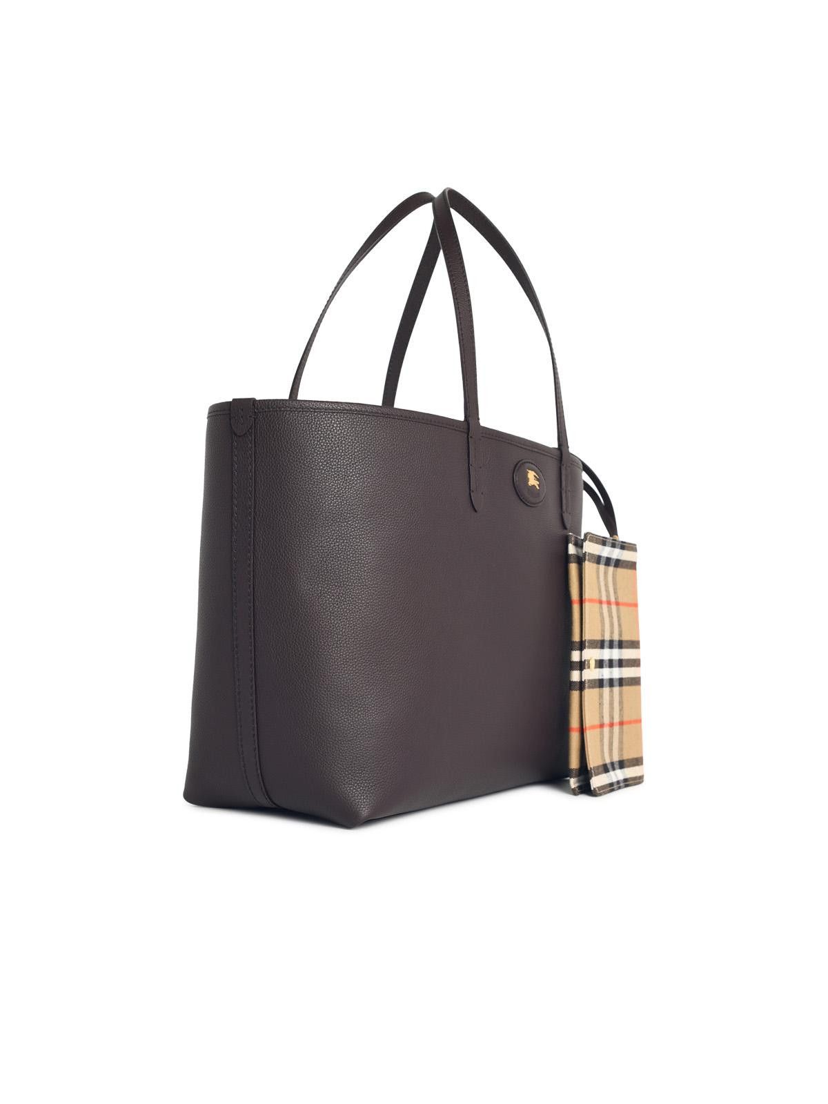Burberry BURBERRY 'Tote Bloomsbury' Medium Reversible Brown Leather 'Peat' Bag Size ONE SIZE - 2 Thumbnail
