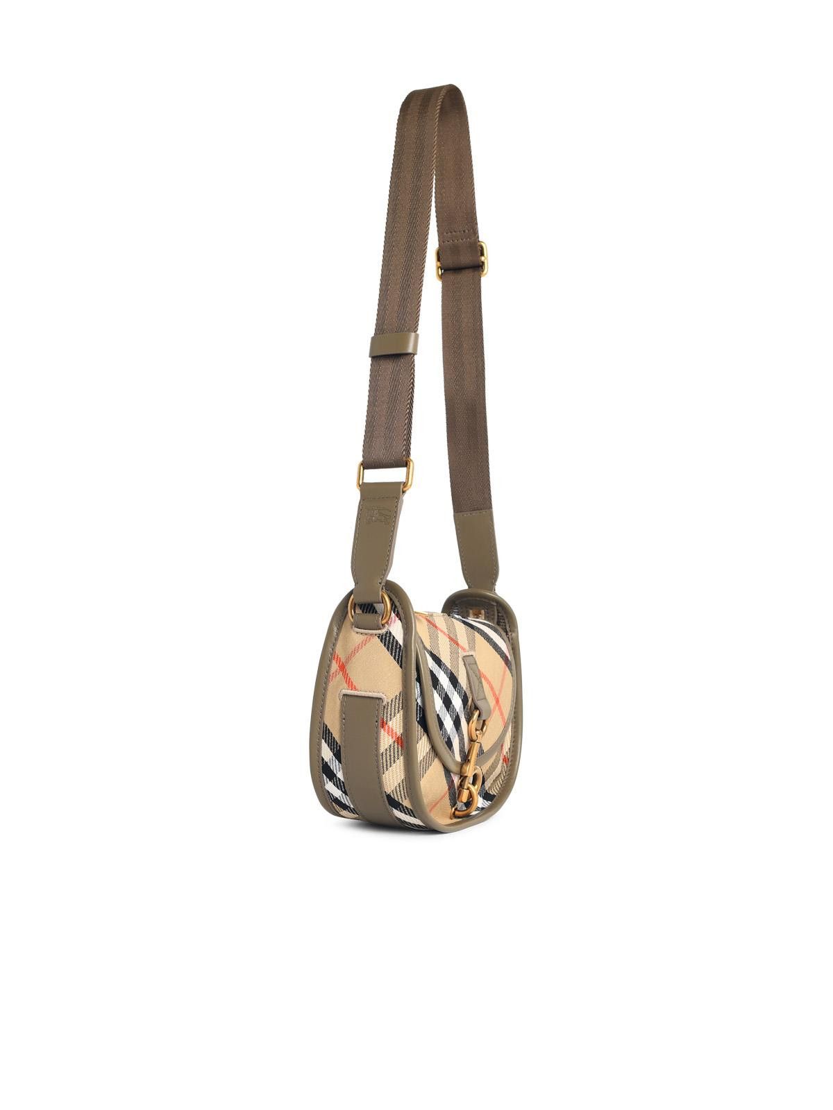 Burberry BURBERRY 'B Clip' Mini Messenger Bag In Beige Sand Cotton Blend Size ONE SIZE - 2 Thumbnail