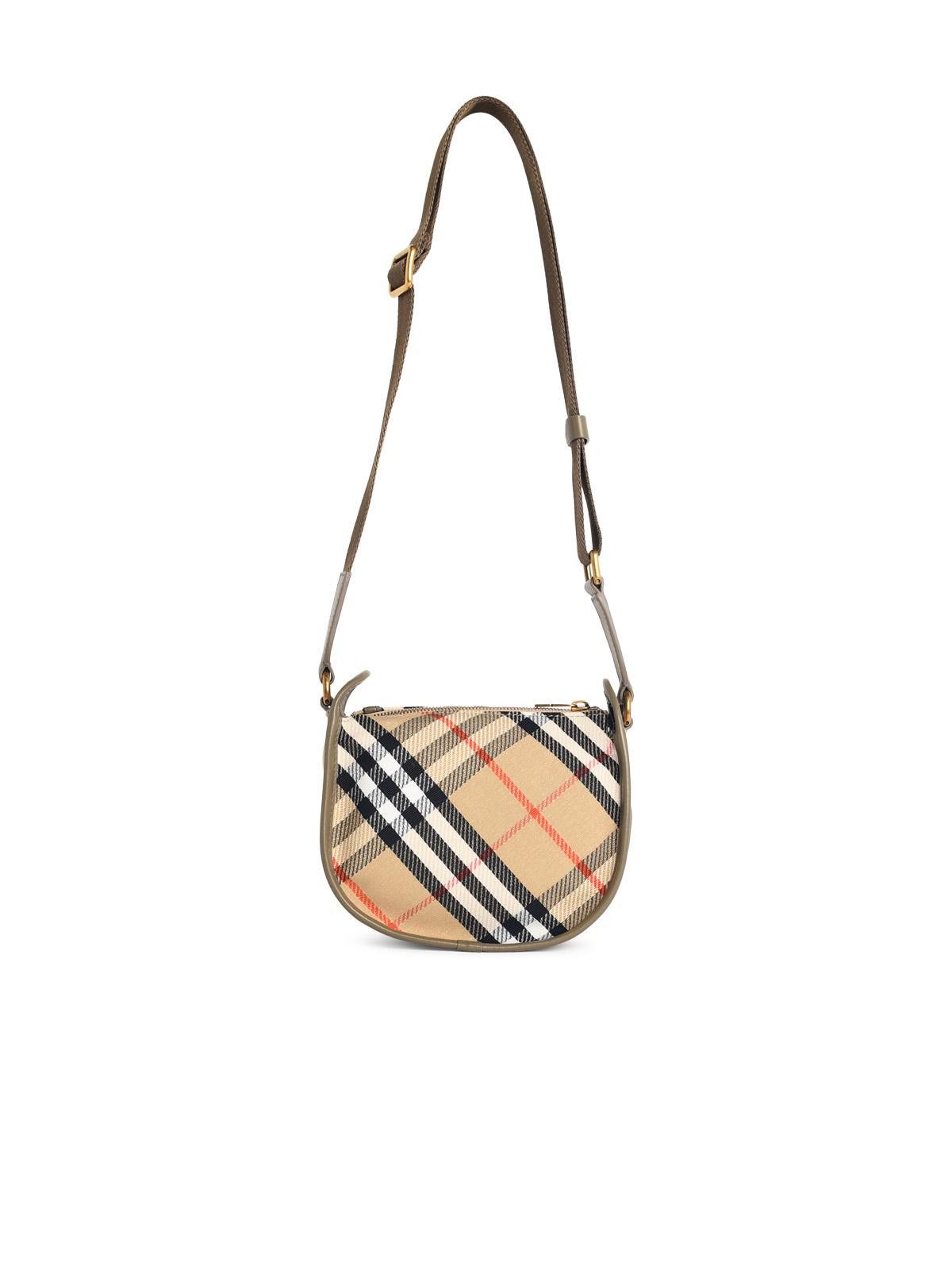 Burberry BURBERRY 'B Clip' Mini Messenger Bag In Beige Sand Cotton Blend Size ONE SIZE - 3 Thumbnail