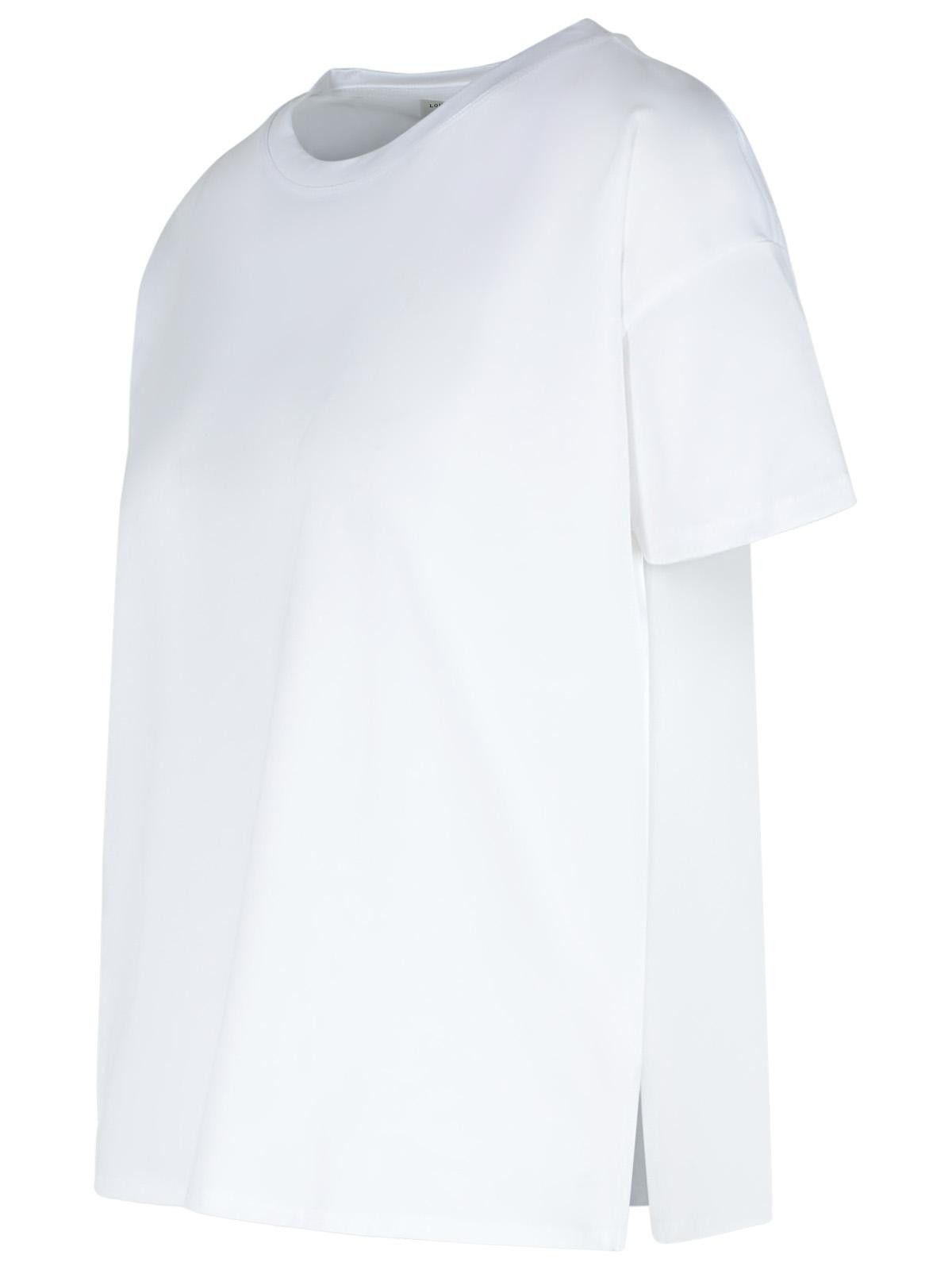 Loulou de Saison LOULOU DE SAISON 'Basiluzzo' White Cotton T-Shirt Size M / US 6-8 / IT 42-44 - 2 Thumbnail