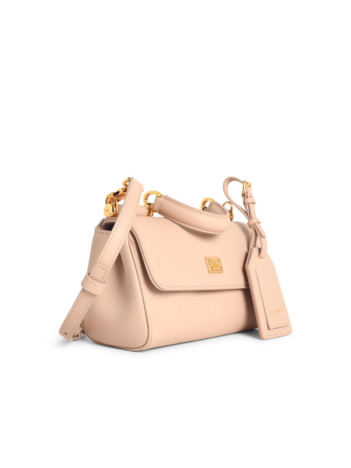 Dolce & Gabbana DOLCE & GABBANA Small 'Sicily' Leather Handbag Nude Size ONE SIZE - 2 Thumbnail