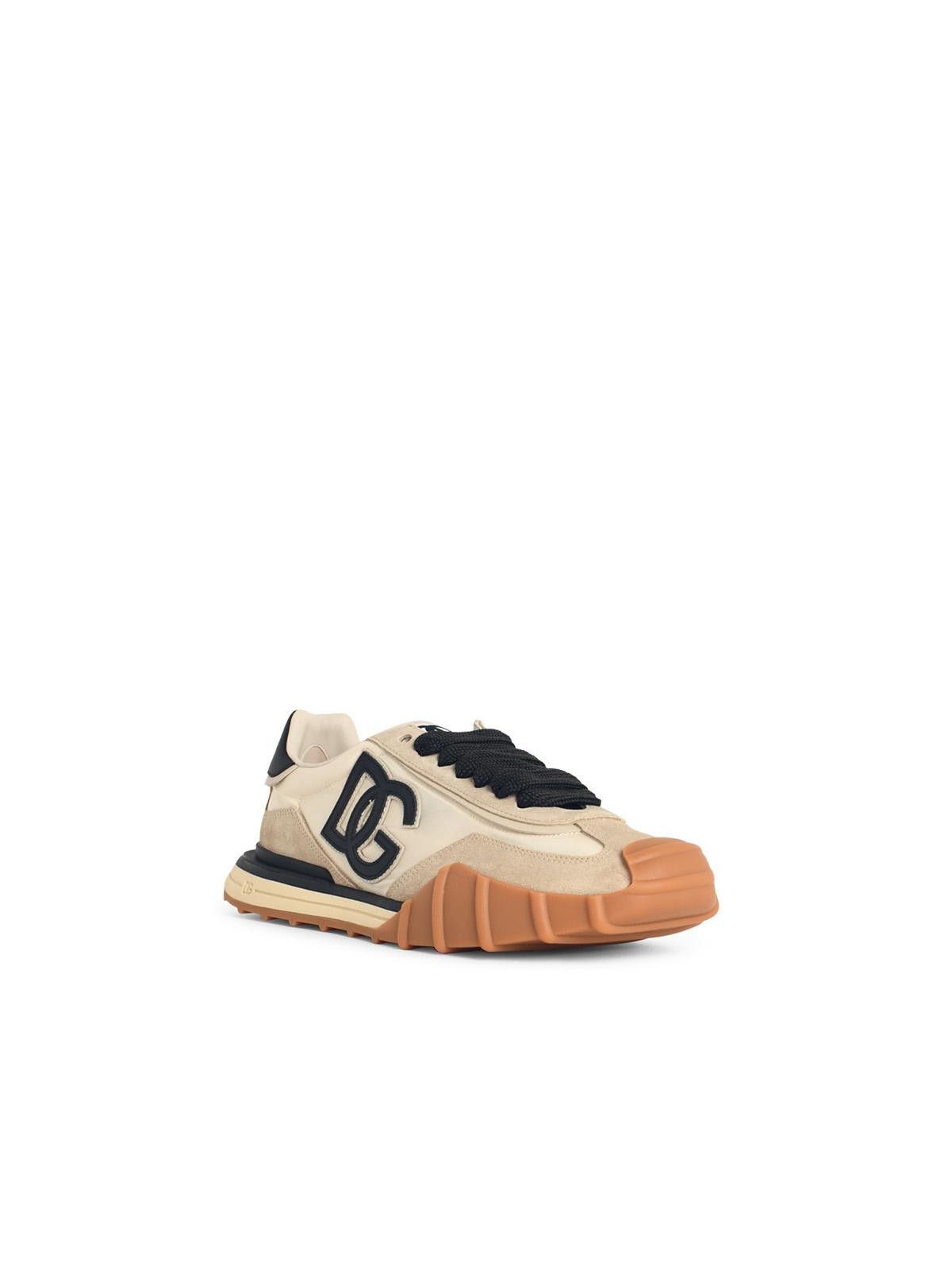 Dolce & Gabbana DOLCE & GABBANA 'Cushion' Beige Leather Blend Sneakers Size US 11 / EU 44 - 2 Thumbnail
