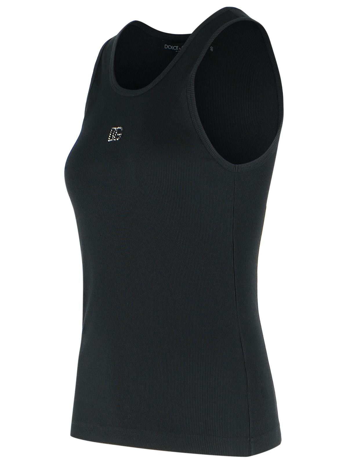Dolce & Gabbana DOLCE & GABBANA Tank Top In Textile Glass And Black Polyetsere Size S / US 4 / IT 40 - 2 Thumbnail