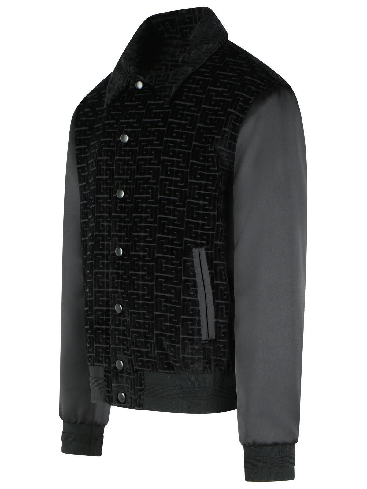 Balmain BALMAIN 'Monogram' Bomber Jacket In Cotton And Black Viscose Size US M / EU 48-50 / 2 - 2 Thumbnail
