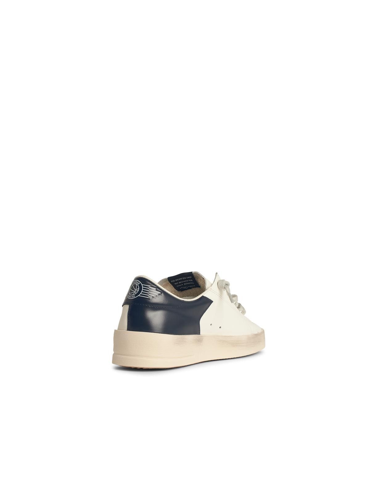 Golden Goose GOLDEN GOOSE Men's Standard In White Leather With Grey Suede Star And Blue Leather Heel Size US 12 / EU 45 - 3 Thumbnail