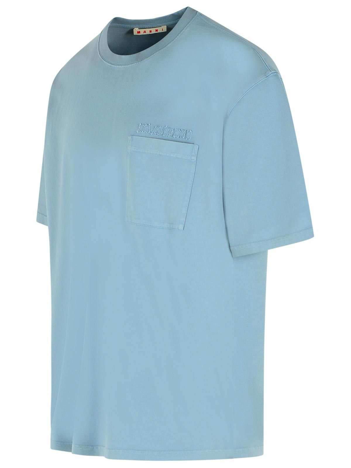 Marni MARNI Light Blue Cotton T-Shirt Size US XL / EU 56 / 4 - 2 Thumbnail