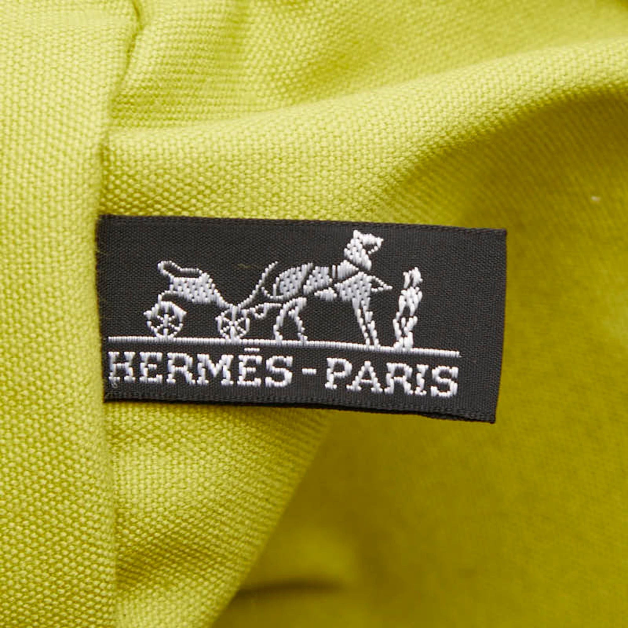 Hermes Hermès Bora GM (Large) Pouch, Green Cotton, Women's, HERMES Size ONE SIZE - 8 Thumbnail