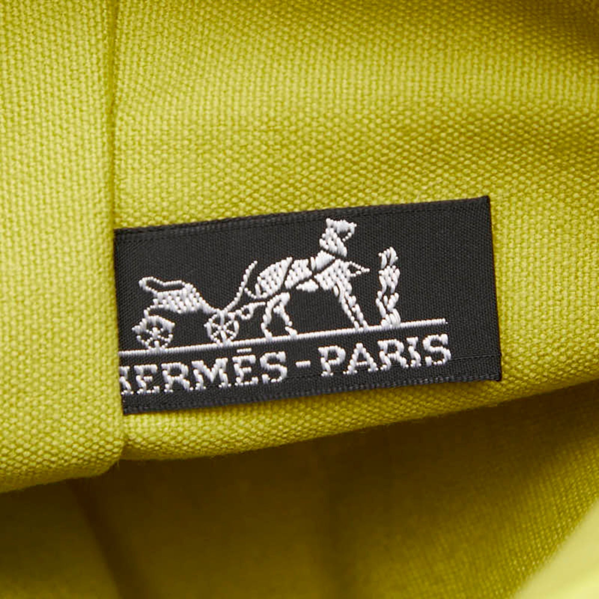 Hermes Hermès Bora MM (Medium) Pouch, Green Cotton, Women's, HERMES Size ONE SIZE - 8 Thumbnail