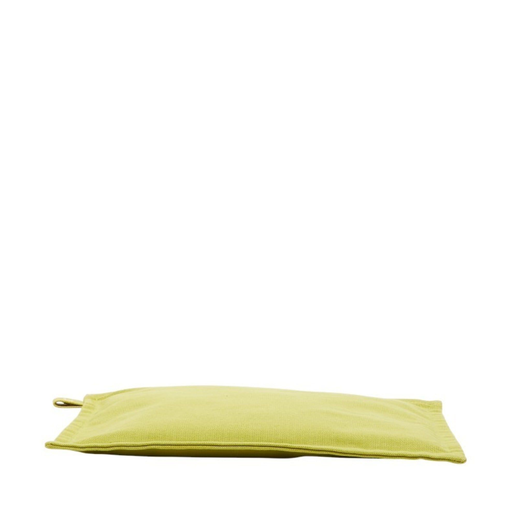 Hermes Hermès Bora MM (Medium) Pouch, Green Cotton, Women's, HERMES Size ONE SIZE - 3 Thumbnail