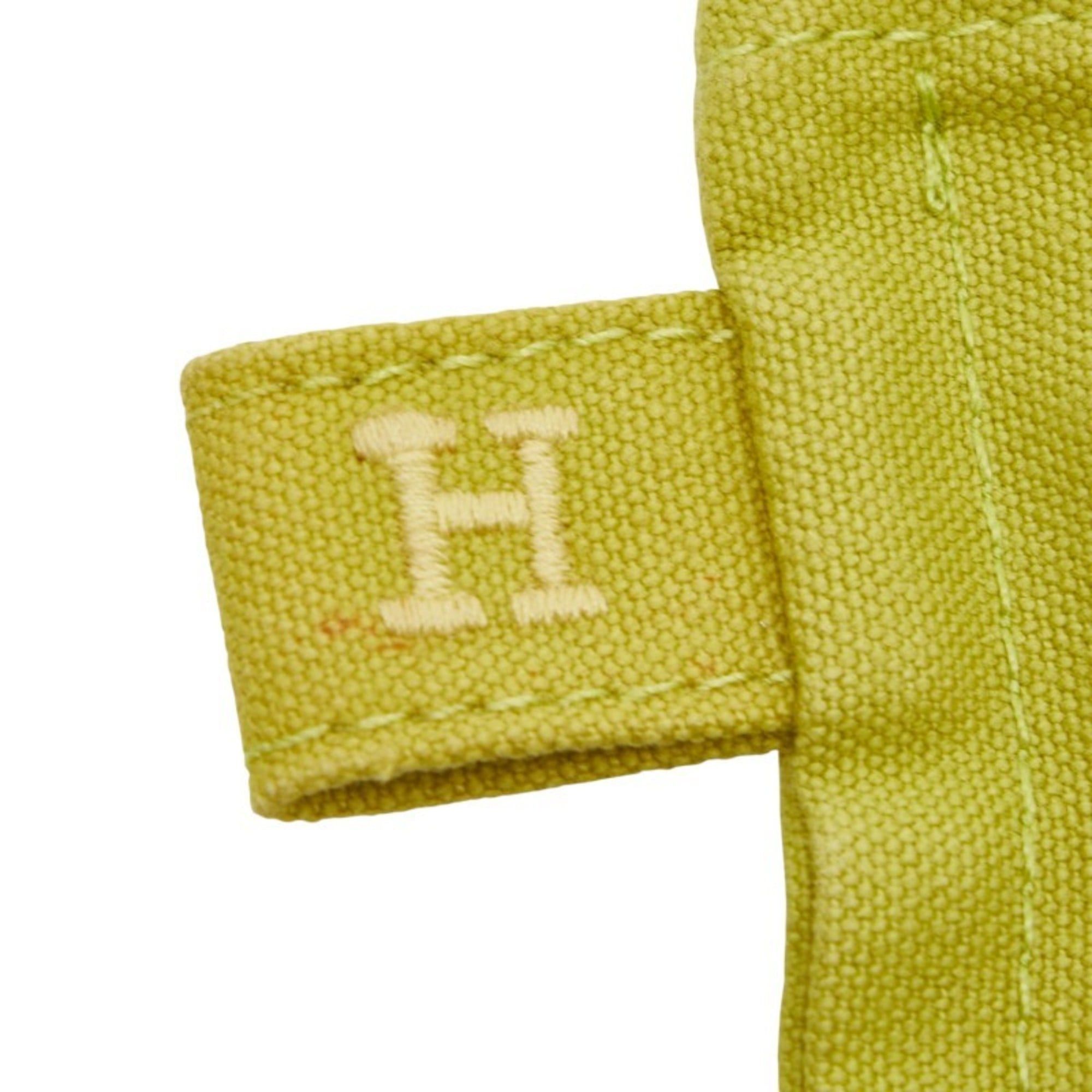Hermes Hermès Bora MM (Medium) Pouch, Green Cotton, Women's, HERMES Size ONE SIZE - 7 Thumbnail
