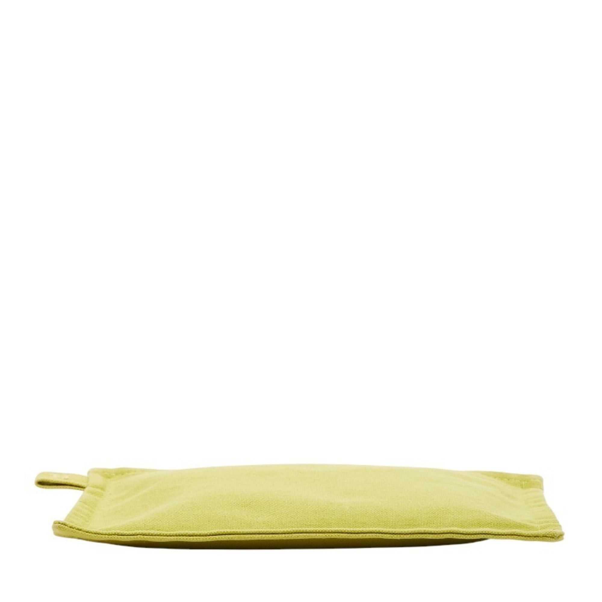 Hermes Hermès Bora PM (Small) Pouch, Green Cotton, Women's, HERMES Size ONE SIZE - 3 Thumbnail