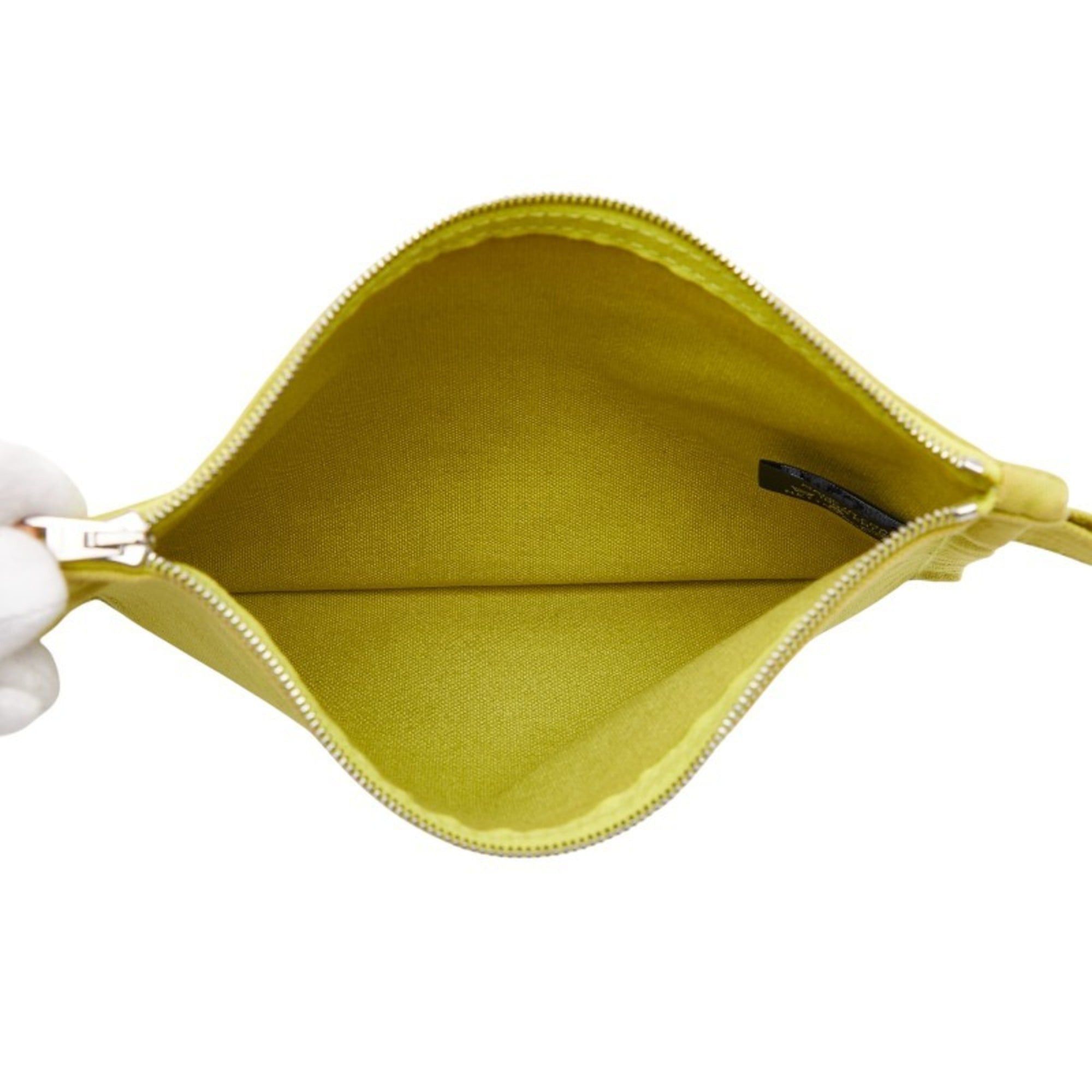Hermes Hermès Bora PM (Small) Pouch, Green Cotton, Women's, HERMES Size ONE SIZE - 6 Thumbnail