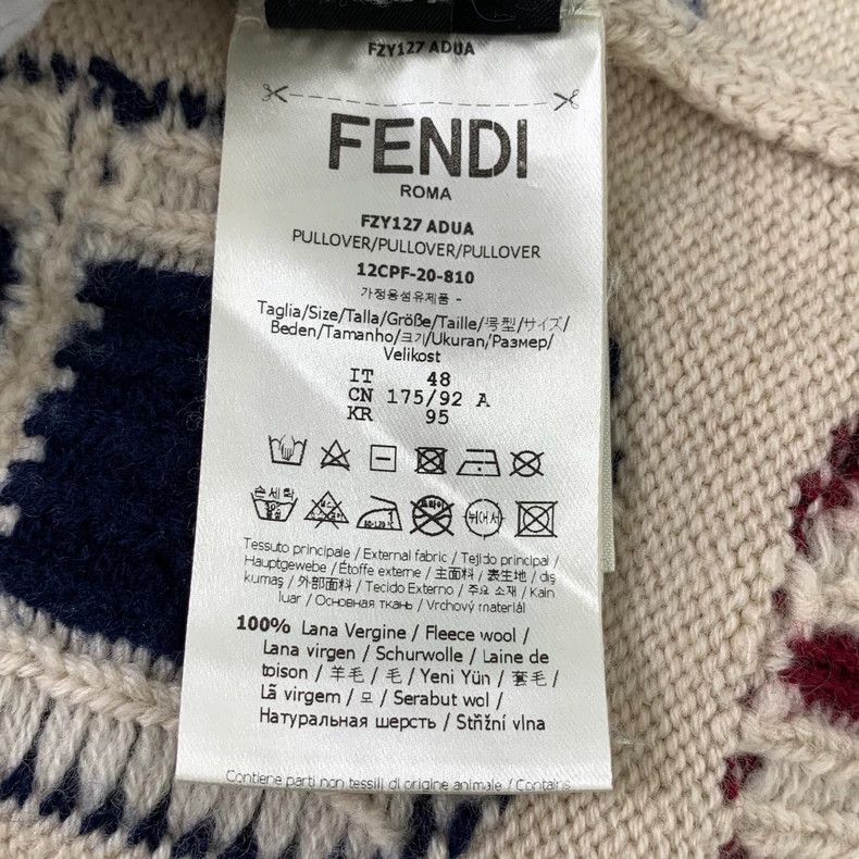 Fendi Fendi Multi-Logo Wool V-Neck Sweater Size US M / EU 48-50 / 2 - 7 Thumbnail