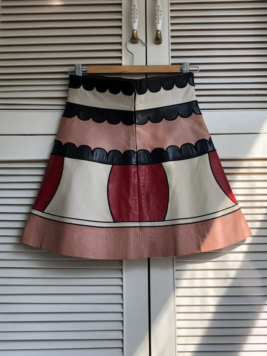 Valentino Red Valentino Leather Mini Skirt Size US 38 / EU 54 - 2 Thumbnail
