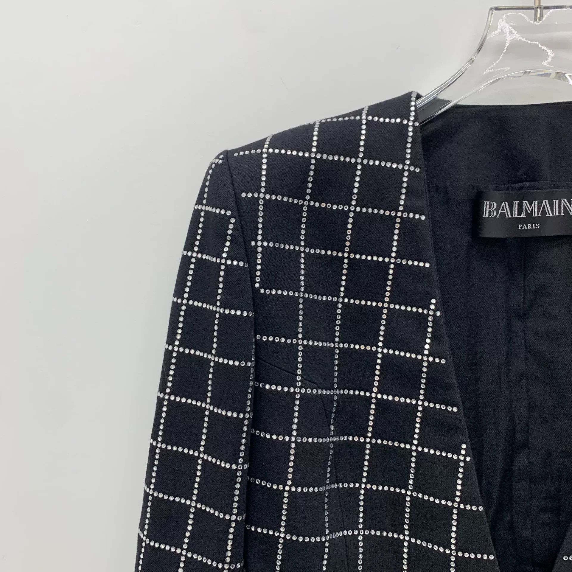 Balmain balmain black checkered v-neck blazer Size US M / EU 48-50 / 2 - 3 Thumbnail