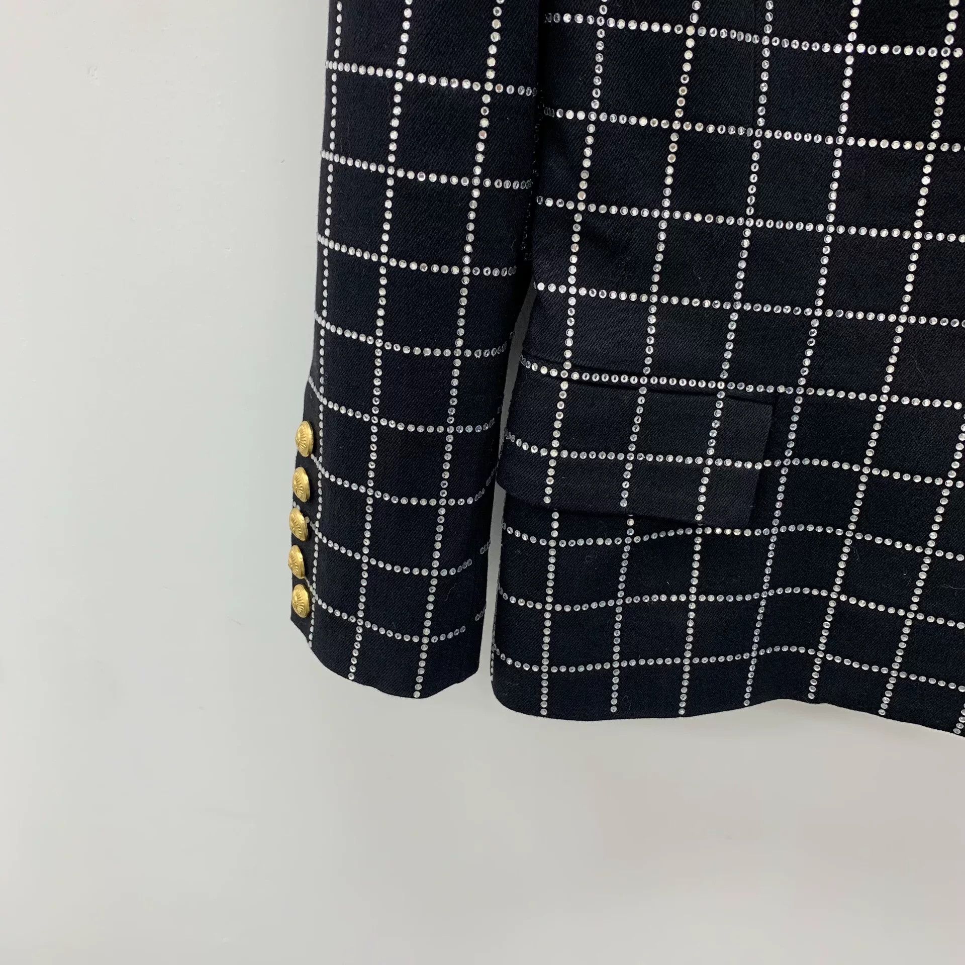 Balmain balmain black checkered v-neck blazer Size US M / EU 48-50 / 2 - 4 Thumbnail