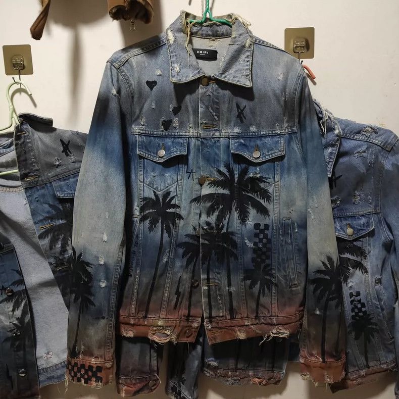 Amiri AMIRI Coconut Tree Denim Jacket M Size US M / EU 48-50 / 2 - 3 Thumbnail