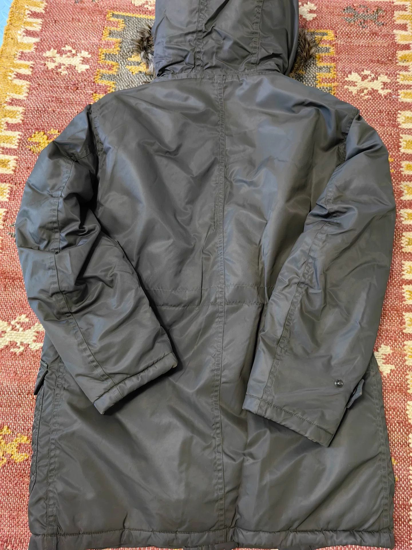 RRL Ralph Lauren RRL Faux Fur-Trim Oilcloth Parka Size US M / EU 48-50 / 2 - 2 Thumbnail