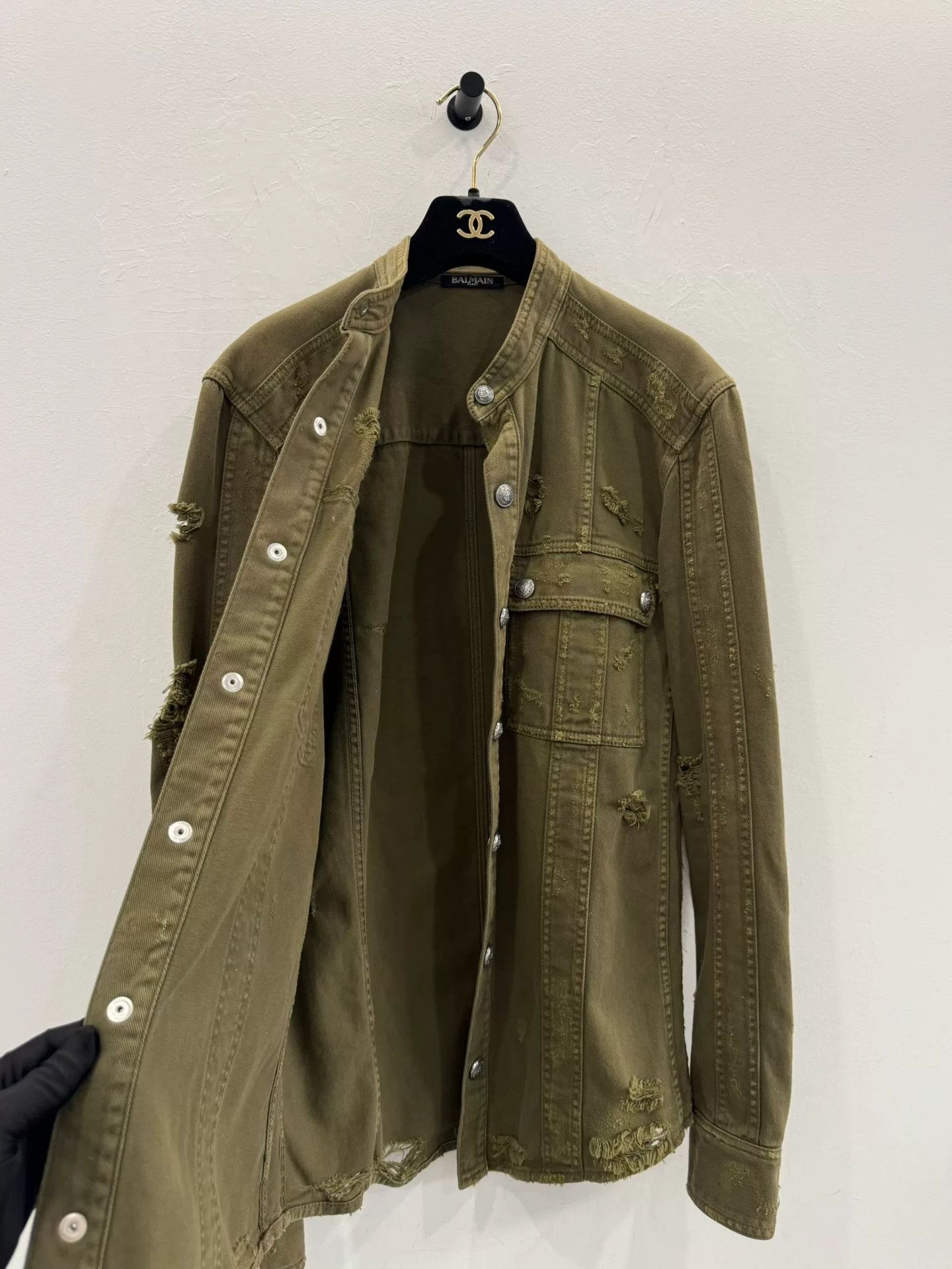 Balmain Balmain Distressed Military Green Jacket Size US XS / EU 42 / 0 - 3 Thumbnail