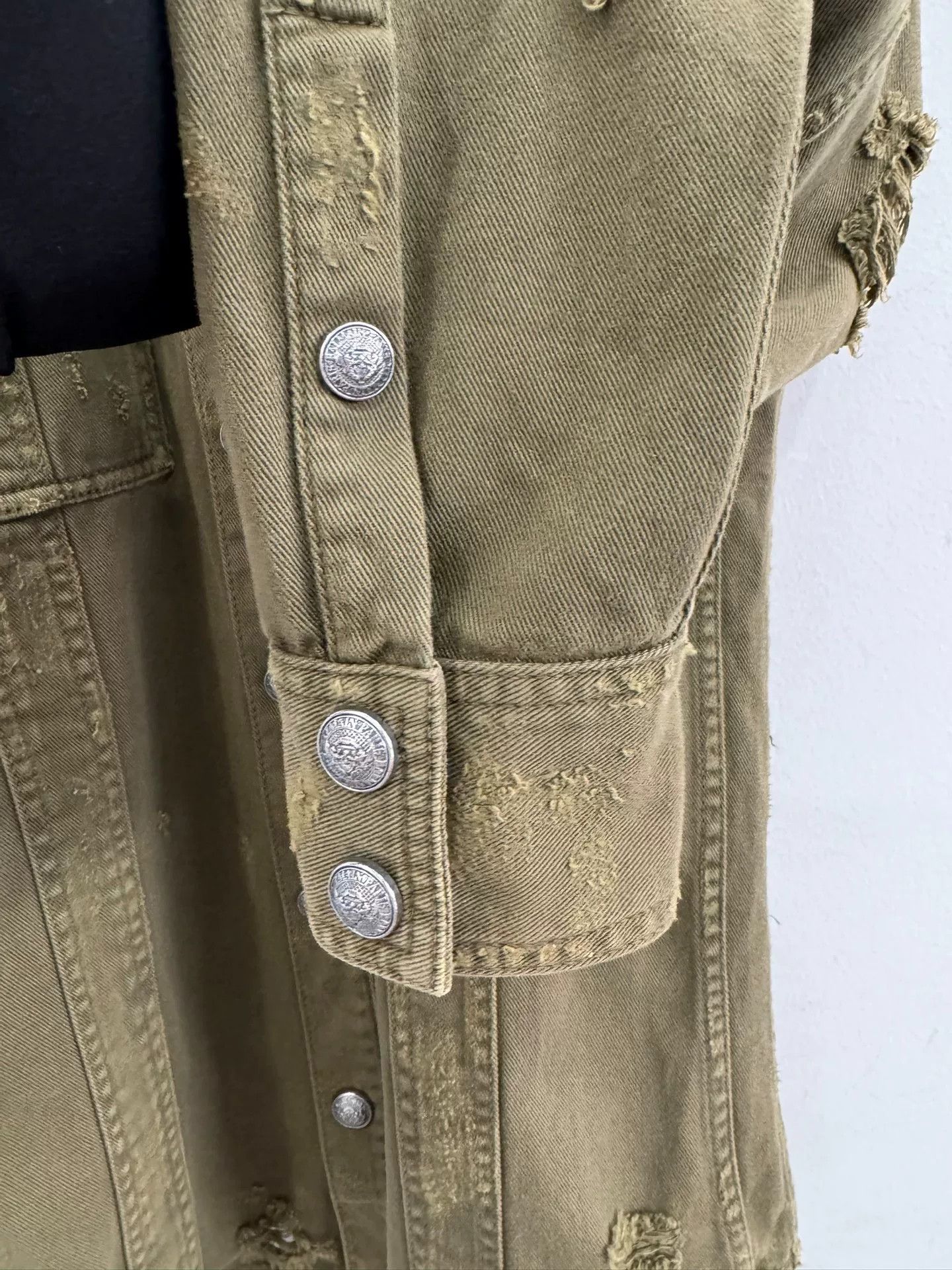 Balmain Balmain Distressed Military Green Jacket Size US XS / EU 42 / 0 - 5 Thumbnail