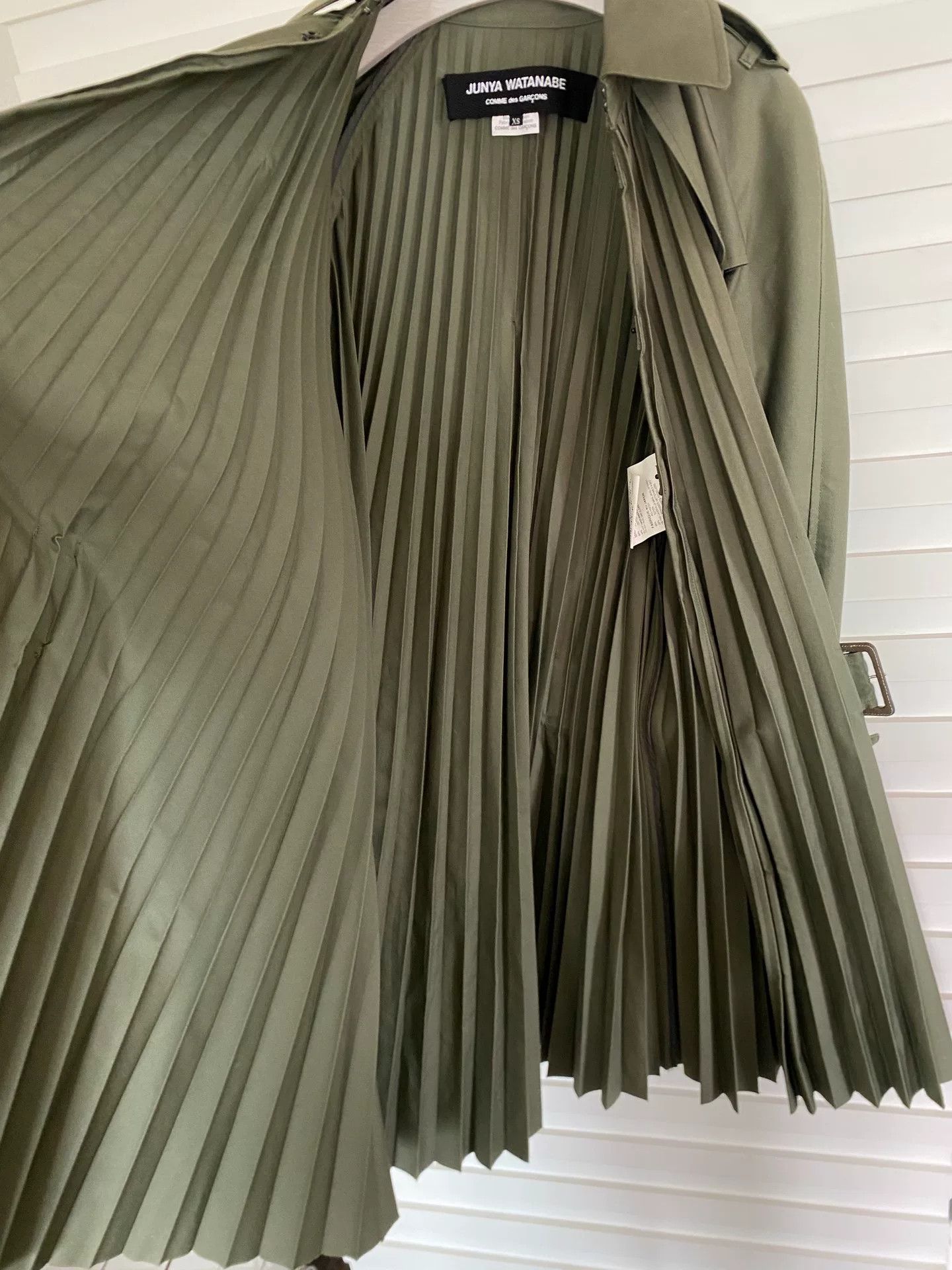 Junya Watanabe military green pleated trench coat Size US XS / EU 42 / 0 - 7 Thumbnail