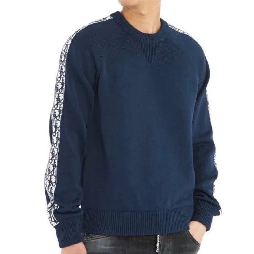 Dior dior blue knitted sweater with logo Size US S / EU 44-46 / 1 - 6 Thumbnail