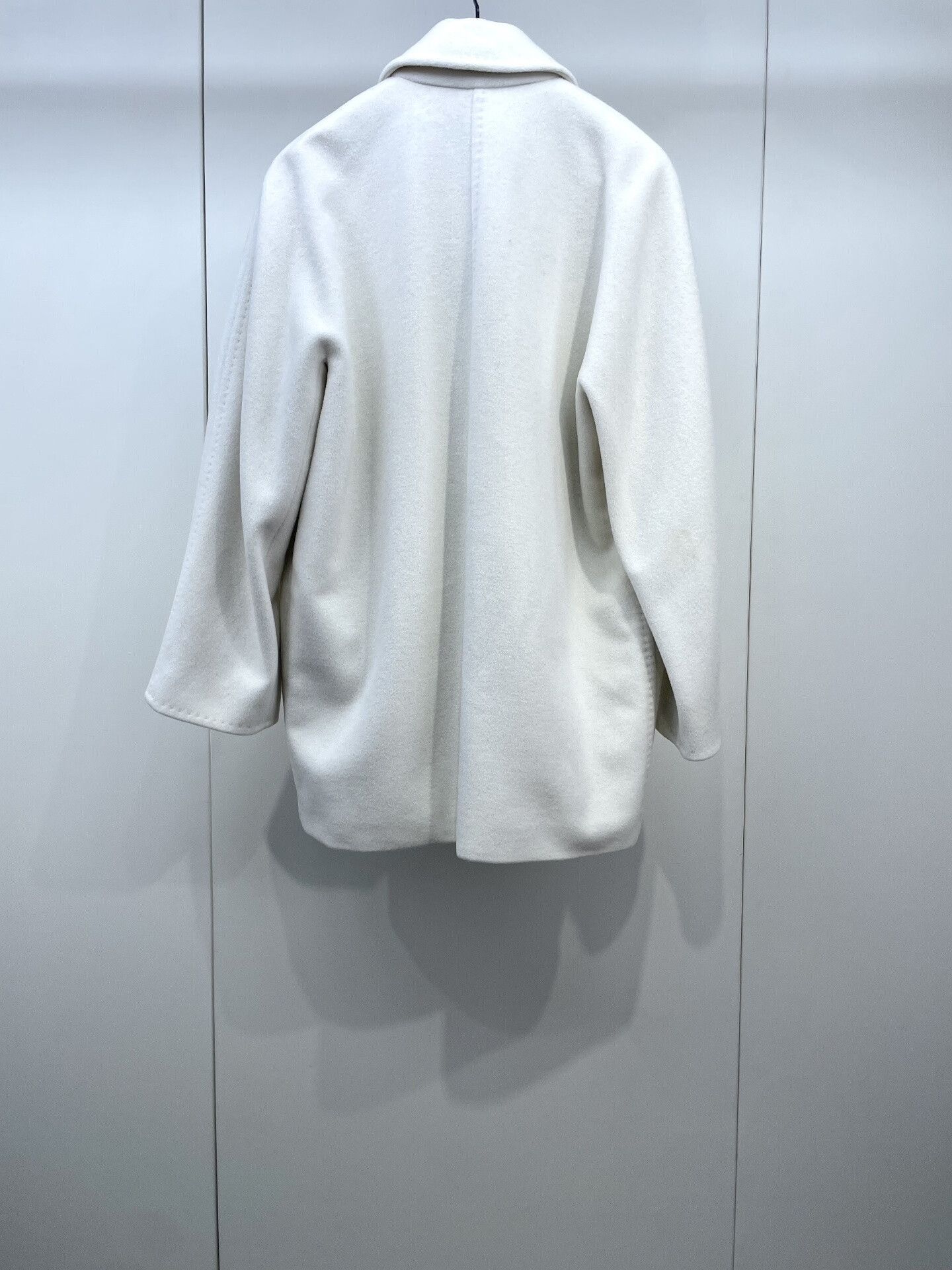 Max Mara Maxmara Off-White Wool Double-Breasted Coat Size US XS / EU 42 / 0 - 2 Thumbnail