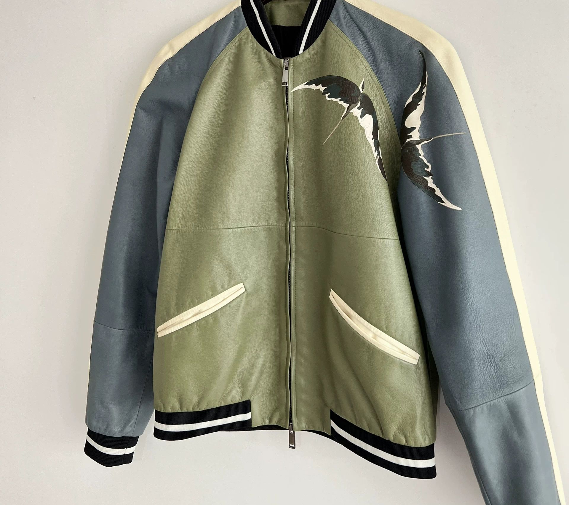 Valentino Valentino Runway Bird Leather Bomber Jacket Size US S / EU 44-46 / 1 - 5 Thumbnail