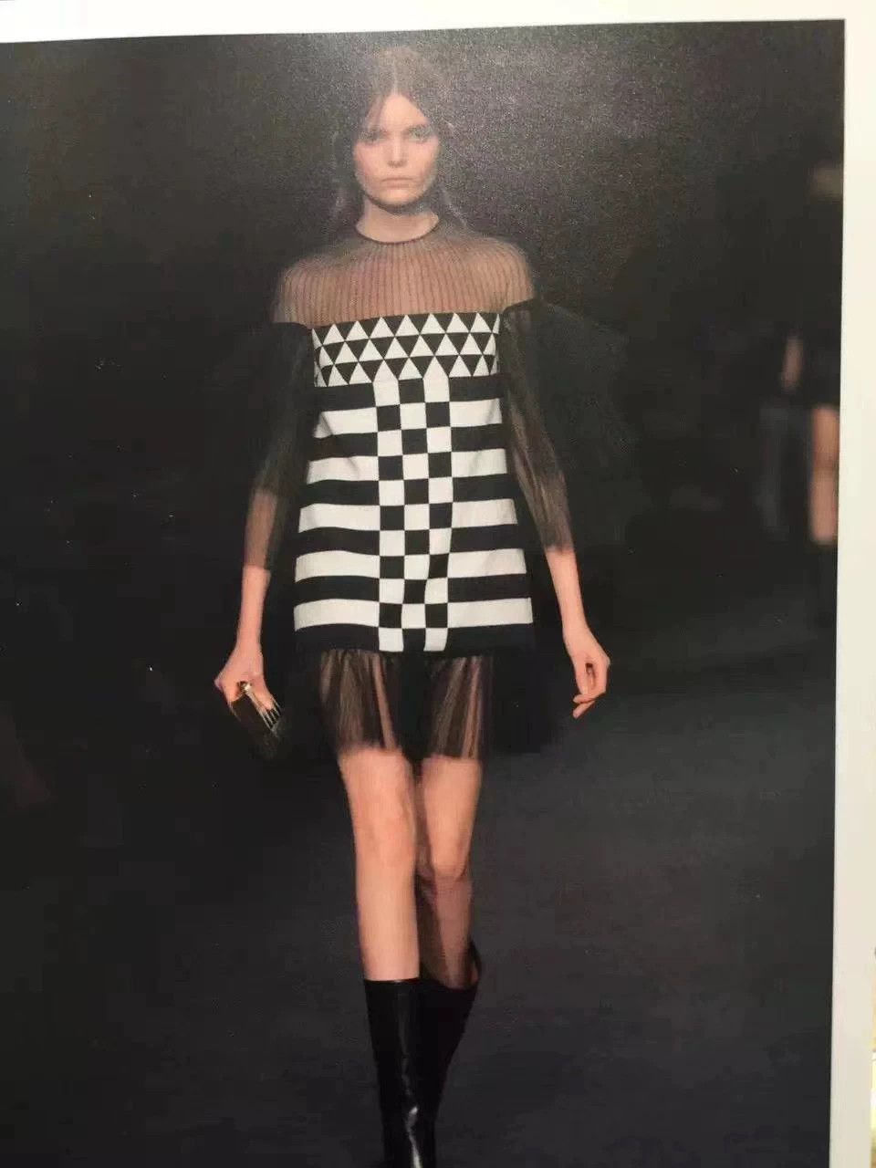 Valentino Valentino Checkered Mesh Dress Size US S / EU 44-46 / 1 - 4 Thumbnail