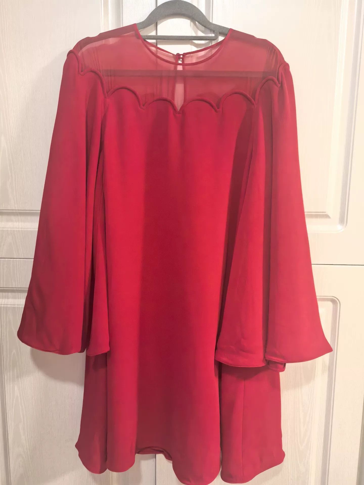 Valentino Valentino Red Mesh Panel Dress Size S / US 4 / IT 40 - 3 Thumbnail