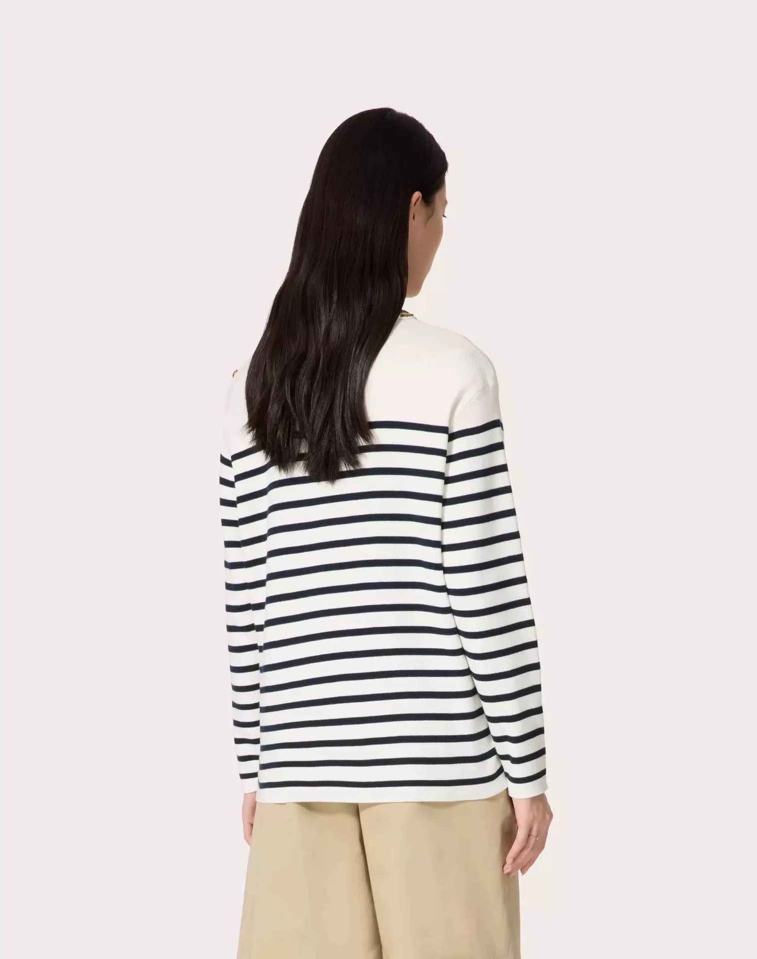 Valentino Valentino Beaded Collar Striped Sweater Size US XS / EU 42 / 0 - 6 Thumbnail