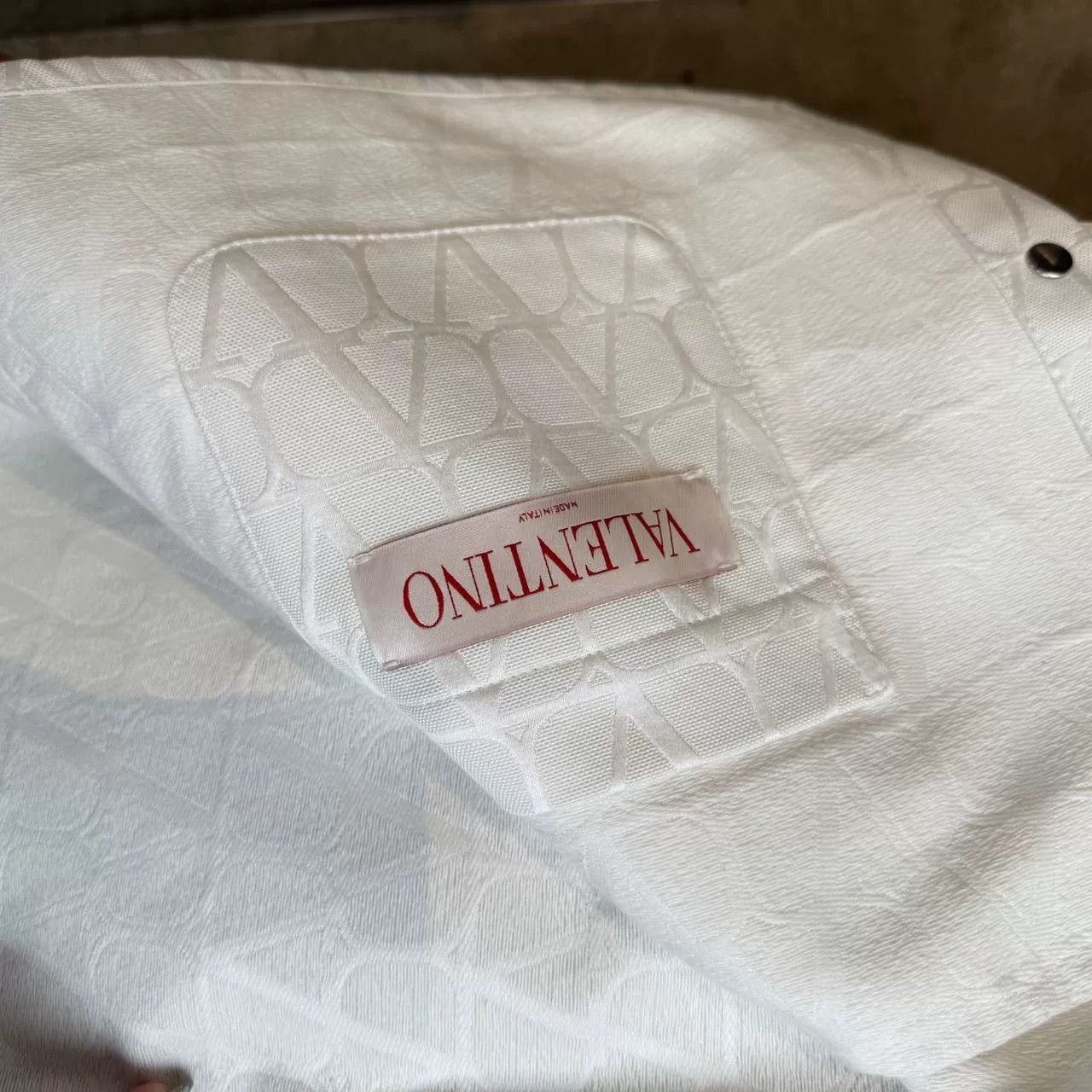 Valentino Valentino White Logo Shirt Jacket Size US XL / EU 56 / 4 - 2 Thumbnail