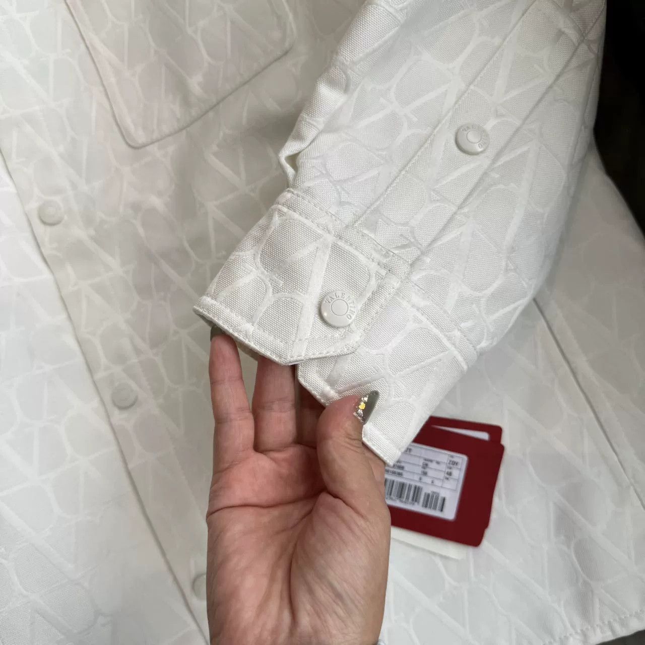 Valentino Valentino White Logo Shirt Jacket Size US XL / EU 56 / 4 - 4 Thumbnail