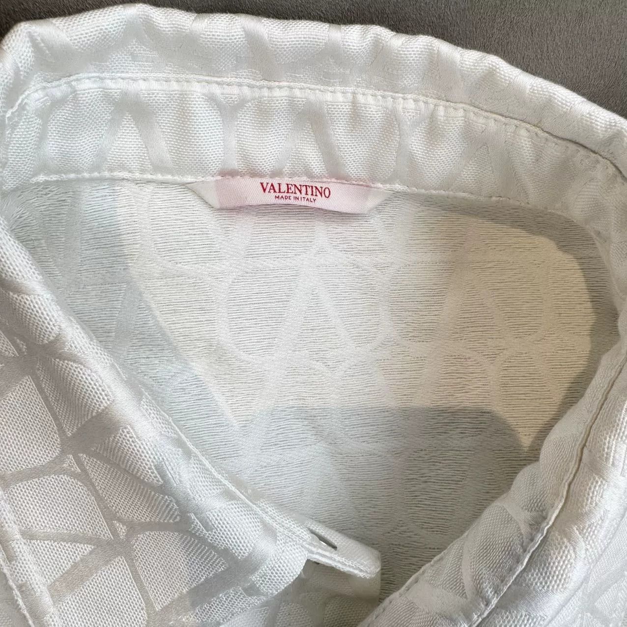 Valentino Valentino White Logo Shirt Jacket Size US XL / EU 56 / 4 - 6 Thumbnail